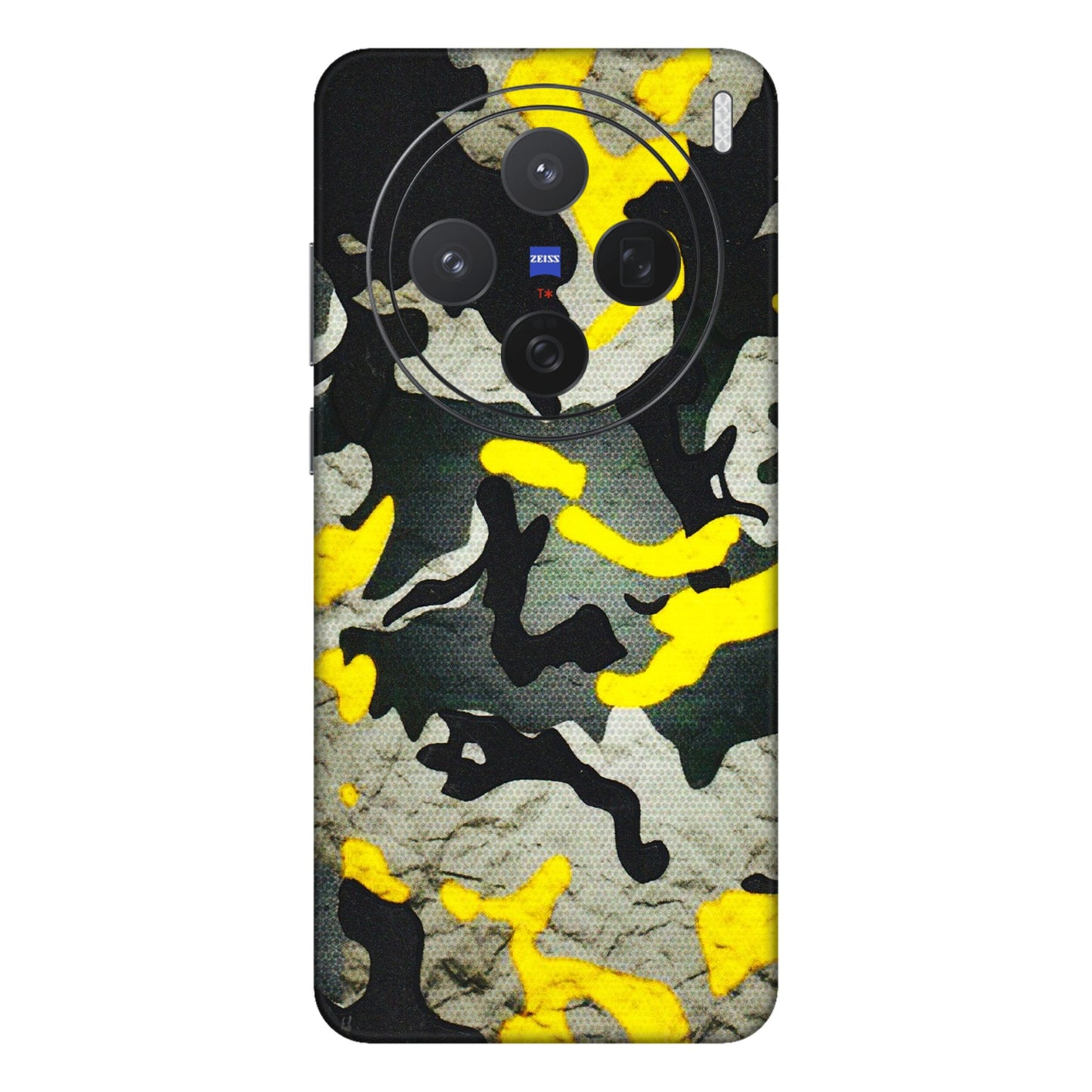 VIVO Z/V/X/T/U/S Series Phone Skins (All Models) - Yellow Camouflage - 3D Embossed Finish (L-61) Vivo X200 (5G)