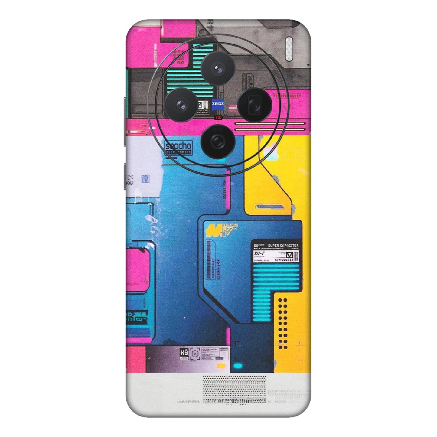 VIVO Z/V/X/T/U/S Series Phone Skins (All Models) - Colourfull Motherboard Internals - Matte Finish (M-55) Vivo X200 (5G)