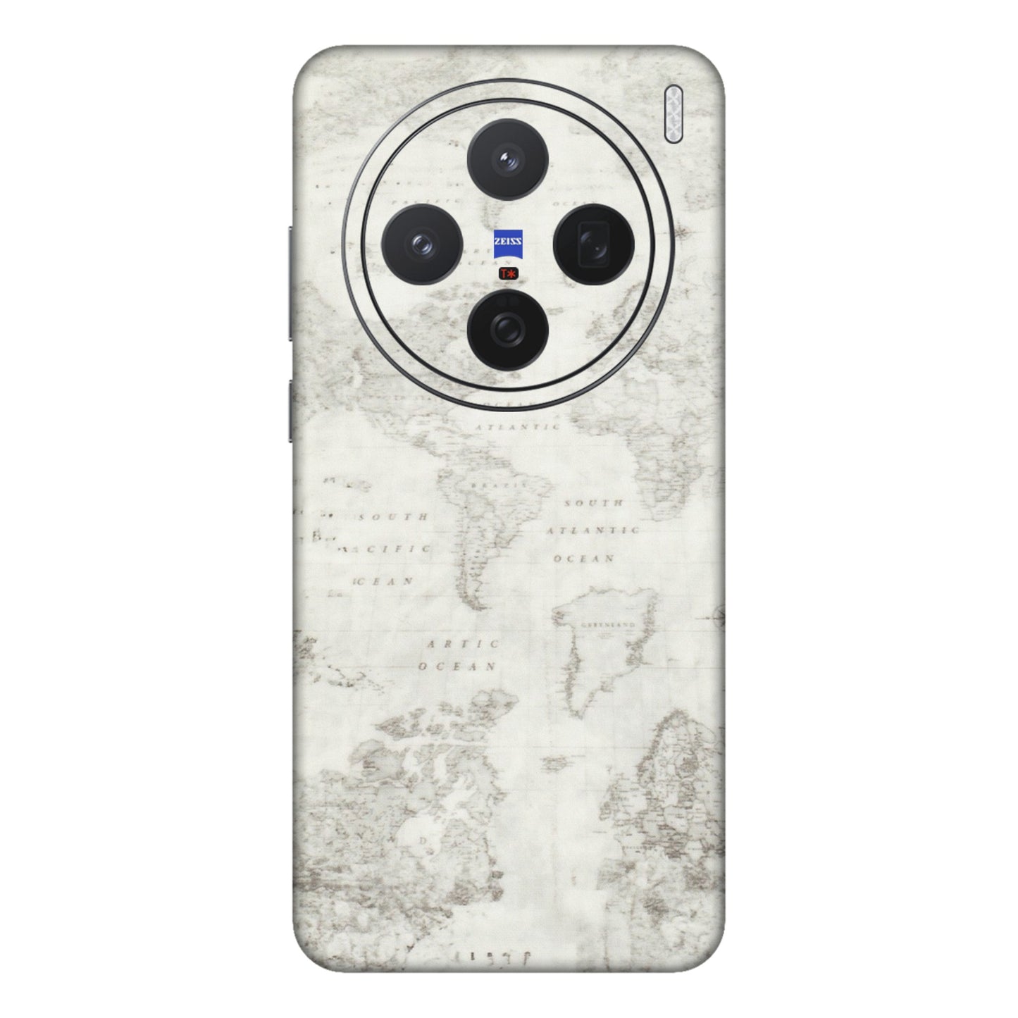 VIVO Z/V/X/T/U/S Series Phone Skins (All Models) - World Travel Map - Transparent Finish (T-04) Vivo X200 (5G)