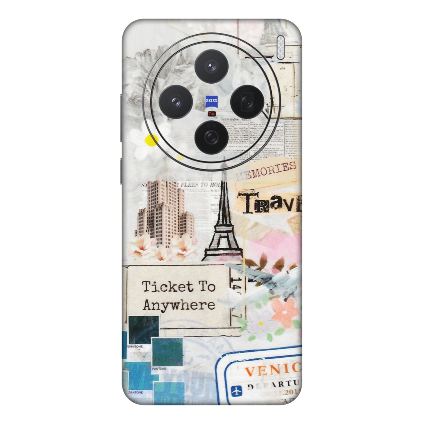 VIVO Z/V/X/T/U/S Series Phone Skins (All Models) - Travel Memories - Transparent Finish (T-09) Vivo X200 (5G)