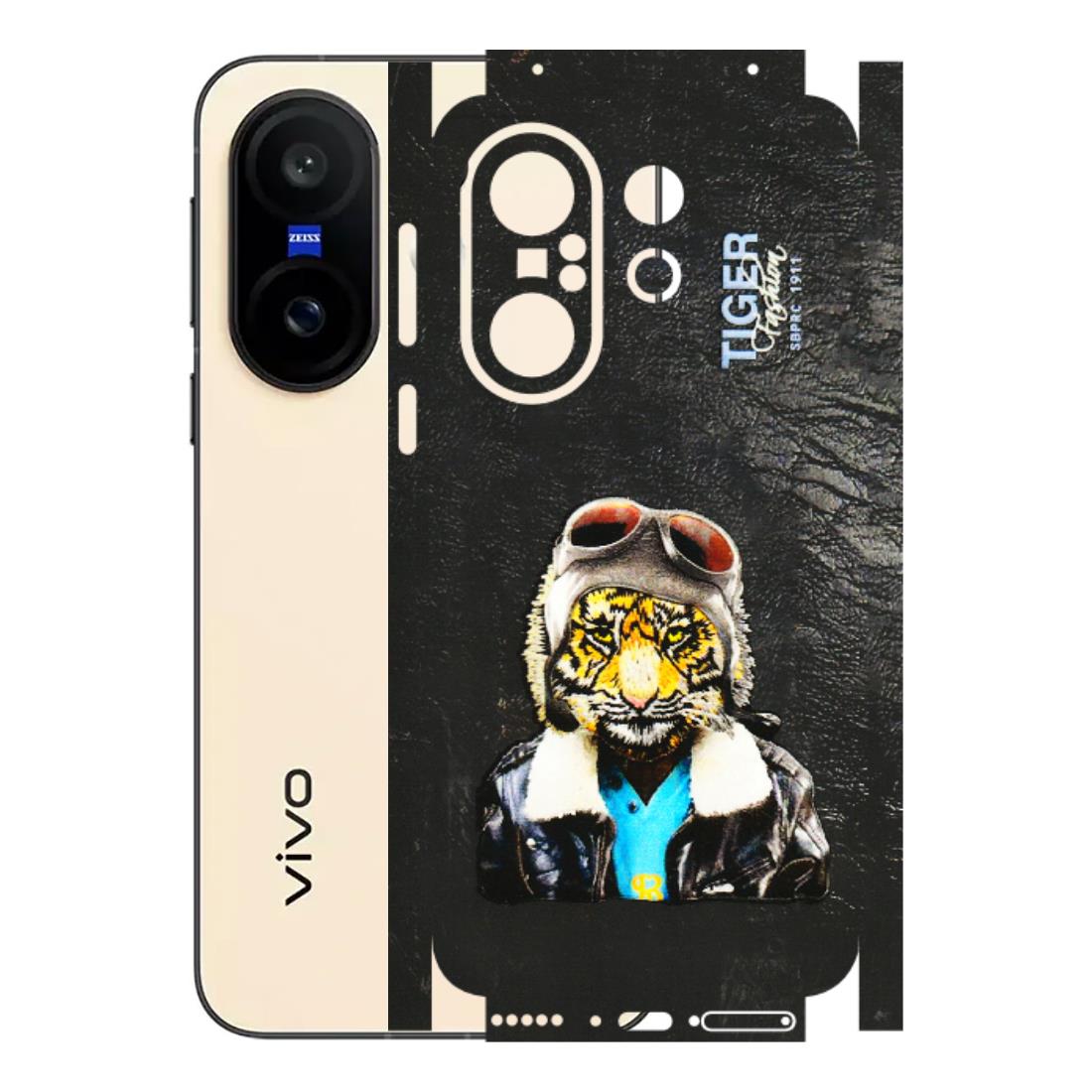 VIVO Z/V/X/T/U/S Series Phone Skins (All Models) - Rider Tiger - 3D Embossed Finish (L-113) Vivo X200 FE
