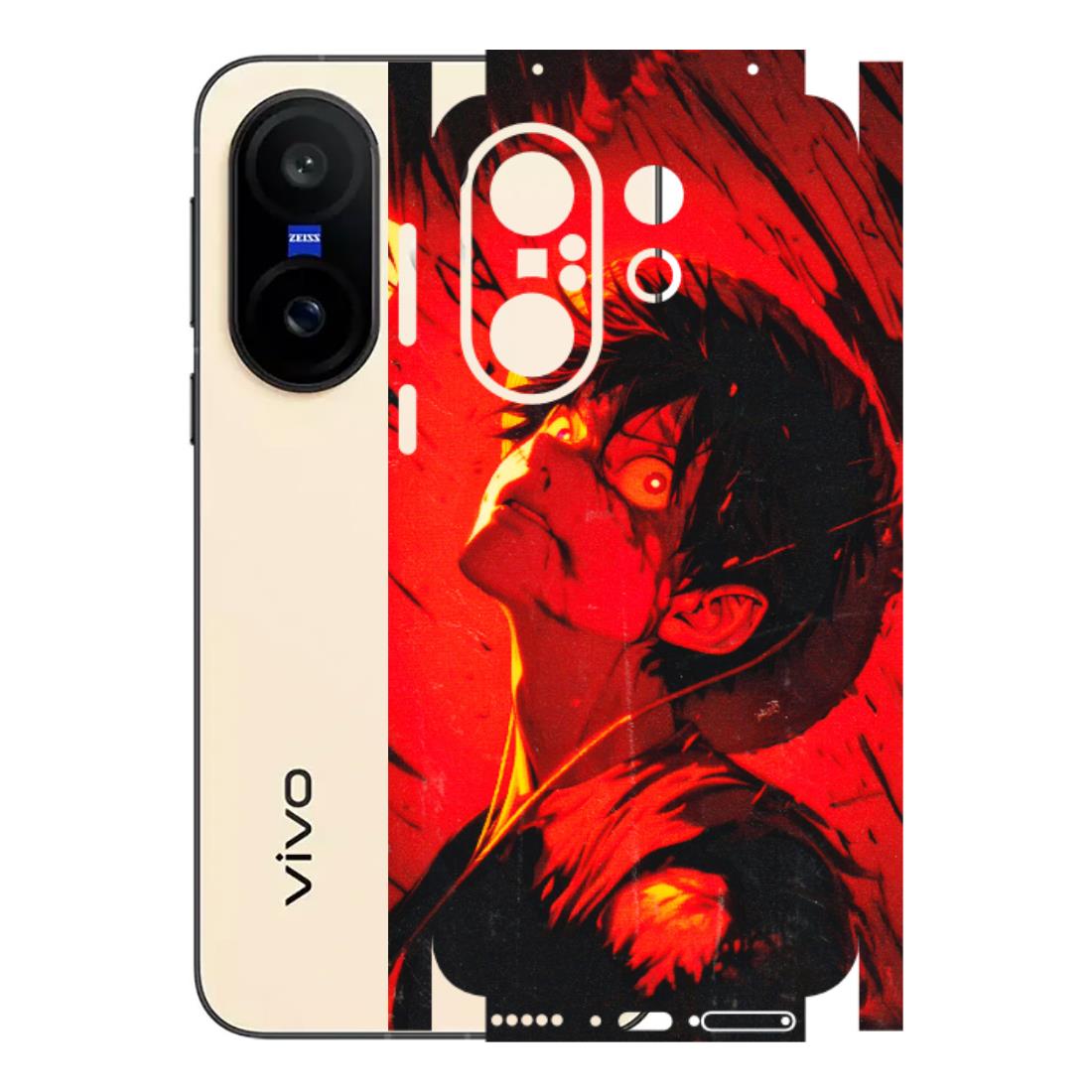 VIVO Z/V/X/T/U/S Series Phone Skins (All Models) - D.Luffy Power Up One Piece Anime - 3D Embossed Finish (L-326) Vivo X200 FE