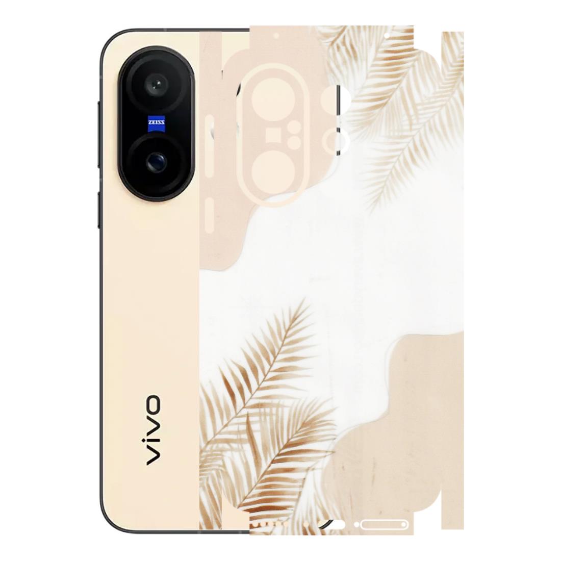 VIVO Z/V/X/T/U/S Series Phone Skins (All Models) - Gold Petals Abstract - Transparent Finish (T-08) Vivo X200 FE
