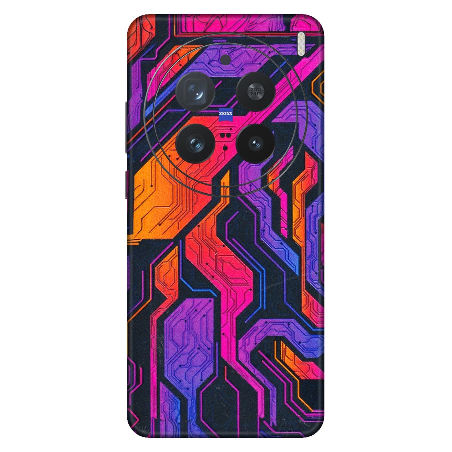VIVO Z/V/X/T/U/S Series Phone Skins (All Models) - Tech Circuits Futuristic - 3D Embossed Finish (L-07) Vivo X200 Pro (5G)