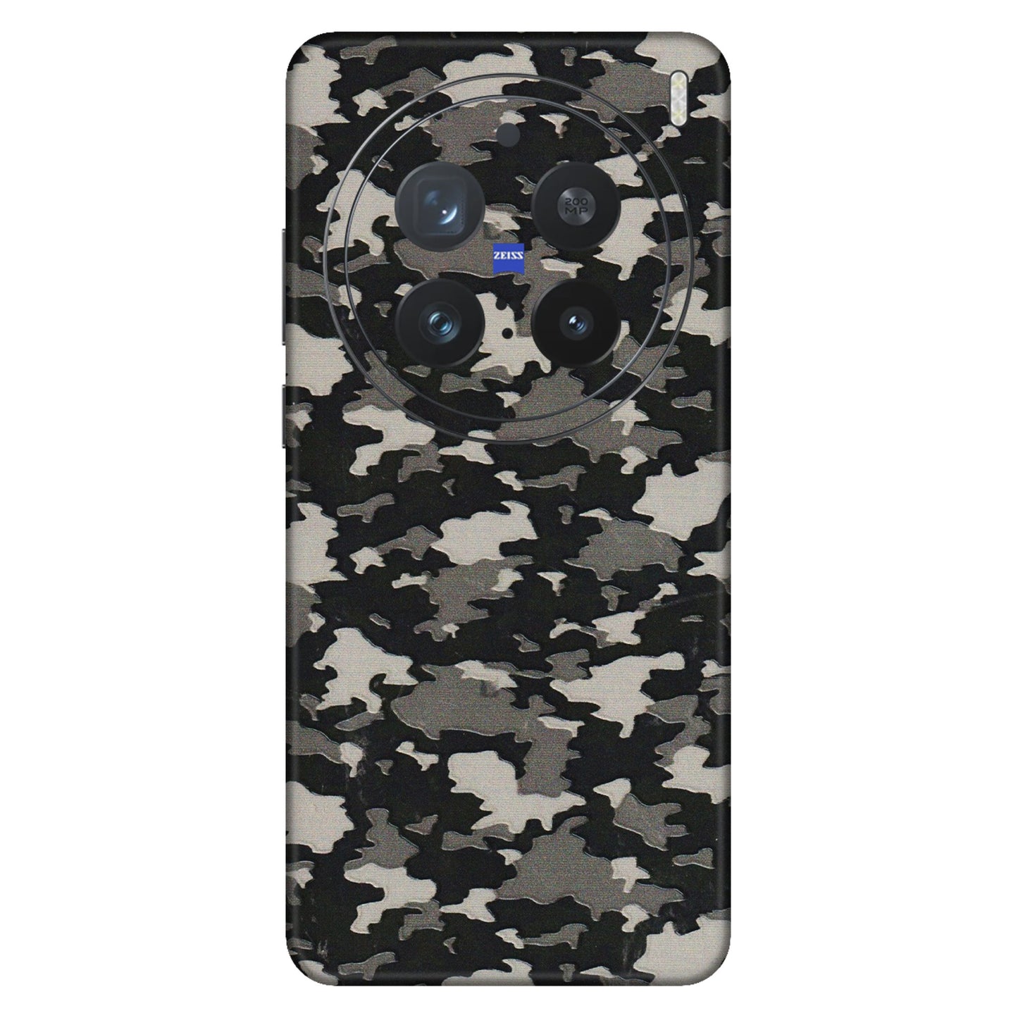 VIVO Z/V/X/T/U/S Series Phone Skins (All Models) - Black/Grey Camoflaunge - 3D Embossed Finish (L-142) Vivo X200 Pro (5G)