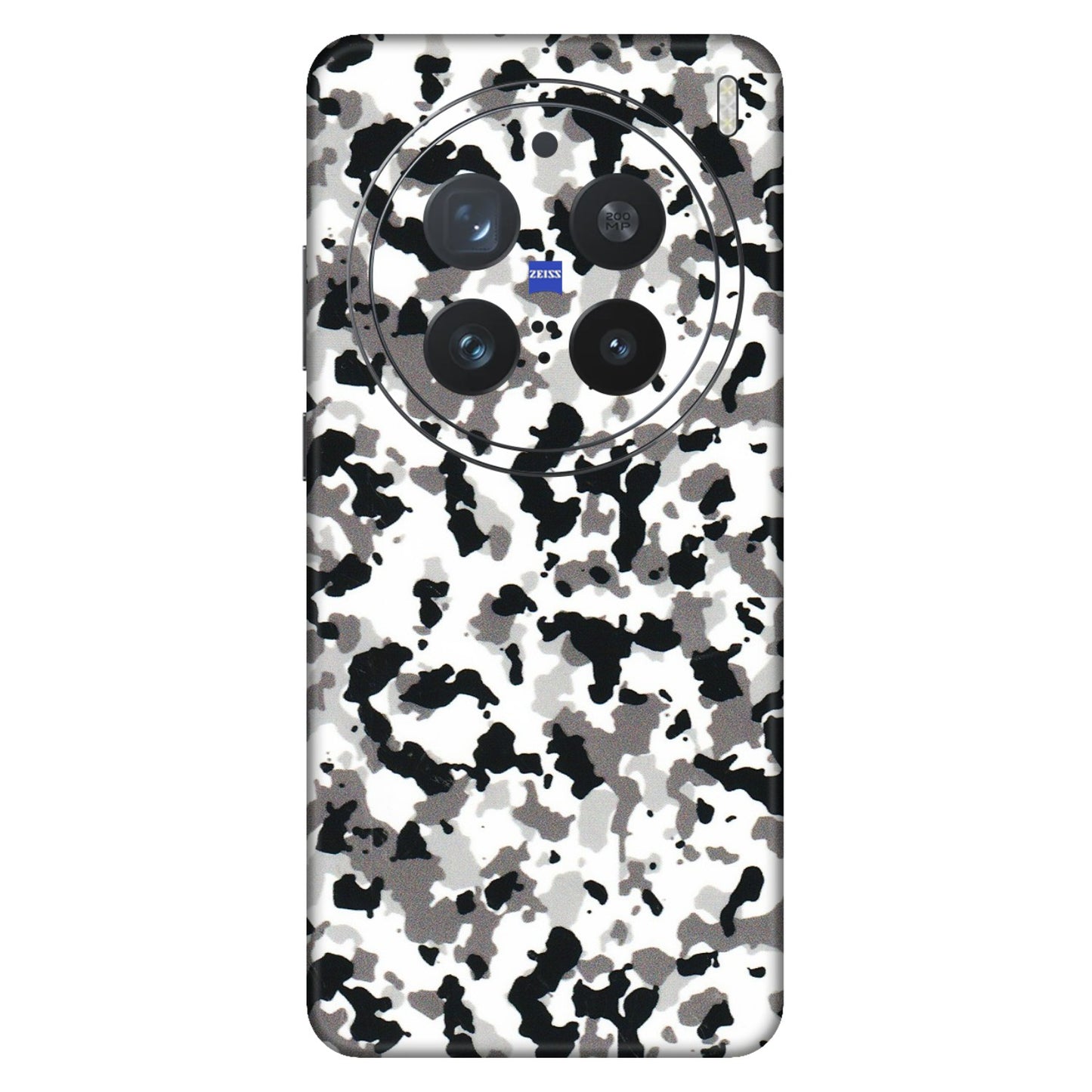 VIVO Z/V/X/T/U/S Series Phone Skins (All Models) - White Black Camouflage - 3D Embossed Finish (L-18) Vivo X200 Pro (5G)