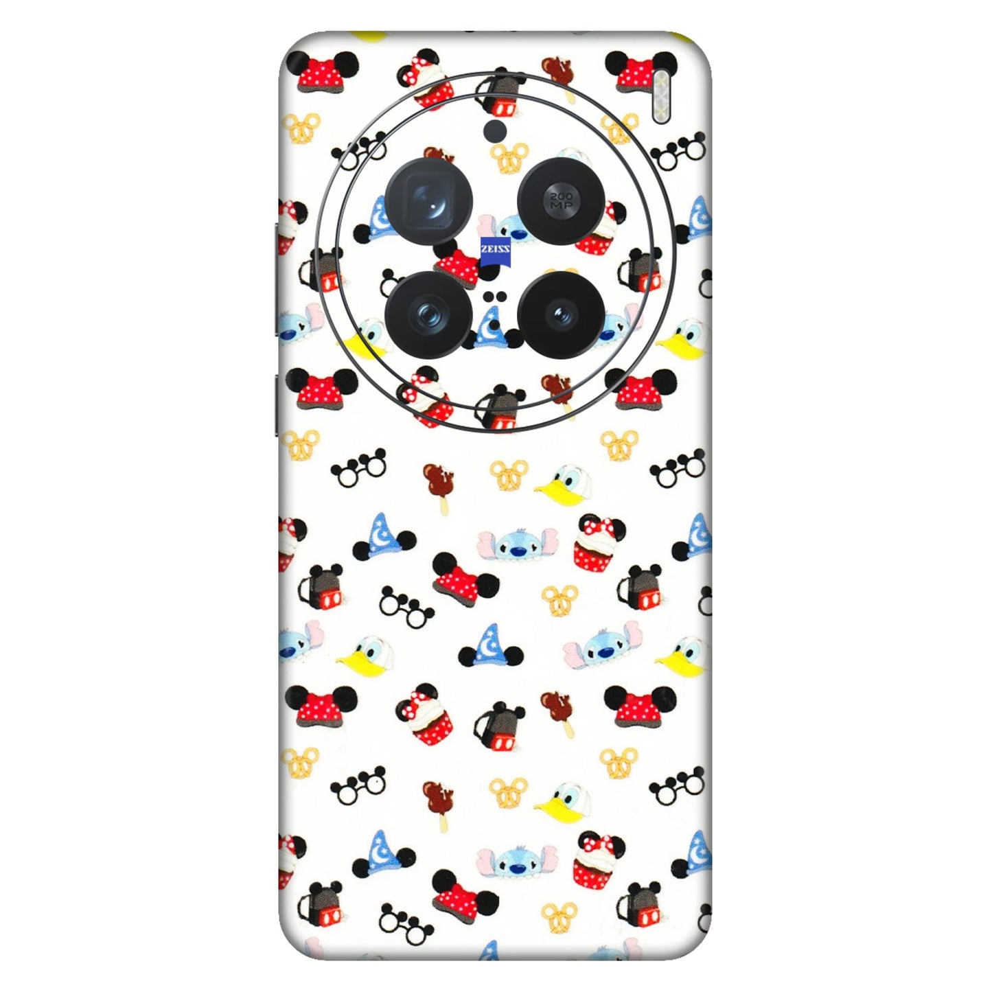 VIVO Z/V/X/T/U/S Series Phone Skins (All Models) - Minnie Mouse & Donald Doodles s - 3D Embossed Finish (L-194) Vivo X200 Pro (5G)