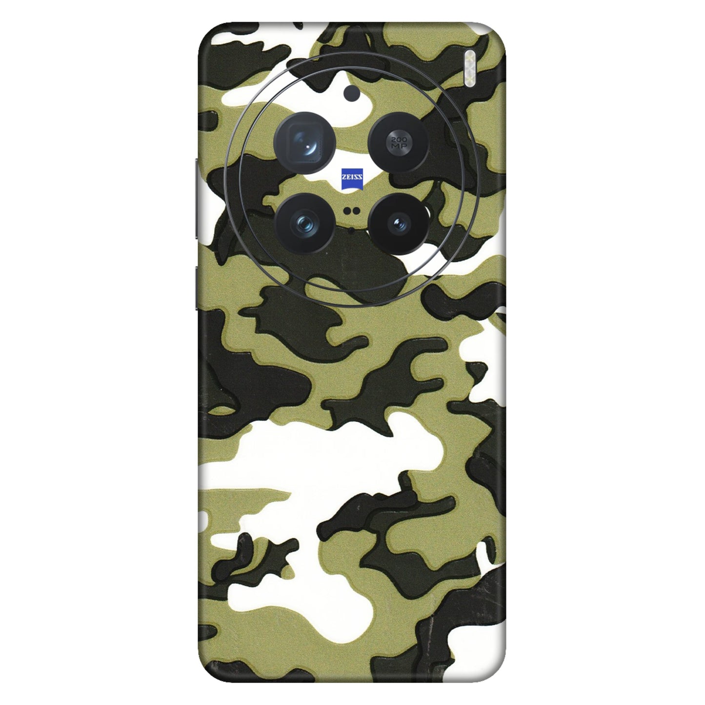 VIVO Z/V/X/T/U/S Series Phone Skins (All Models) - Camouflages White And Green - 3D Embossed Finish (L-243) Vivo X200 Pro (5G)