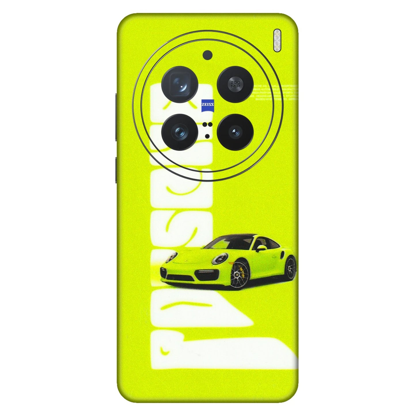 VIVO Z/V/X/T/U/S Series Phone Skins (All Models) - Lime Green Porche - 3D Embossed Finish (L-30) Vivo X200 Pro (5G)