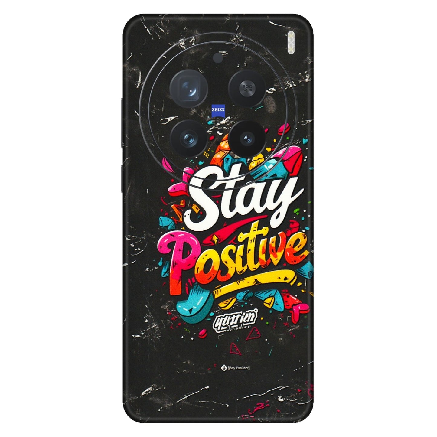 VIVO Z/V/X/T/U/S Series Phone Skins (All Models) - Stay Positive Black - 3D Embossed Finish (L-31) Vivo X200 Pro (5G)