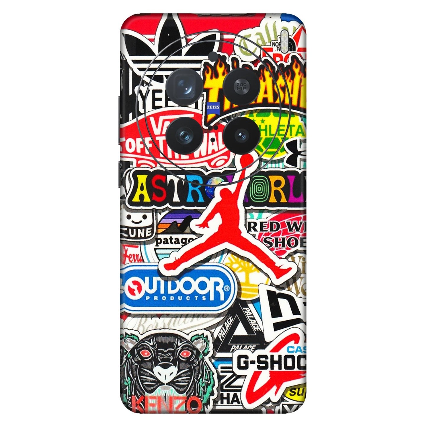 VIVO Z/V/X/T/U/S Series Phone Skins (All Models) - Multi Brands Sticker Graffiti - 3D Embossed Finish (L-37) Vivo X200 Pro (5G)