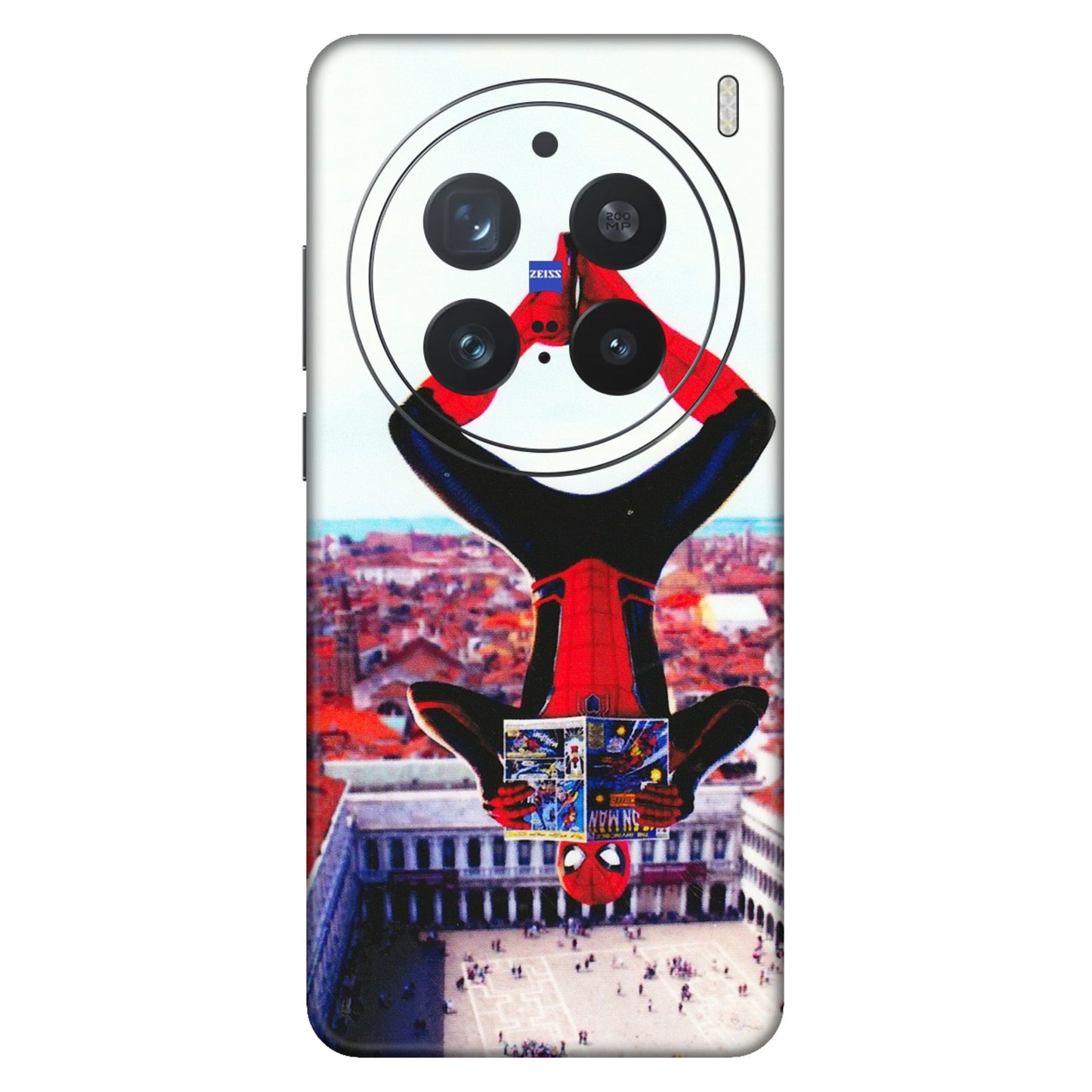 VIVO Z/V/X/T/U/S Series Phone Skins (All Models) - Spiderman Hanging - 3D Embossed Finish (L-53) Vivo X200 Pro (5G)