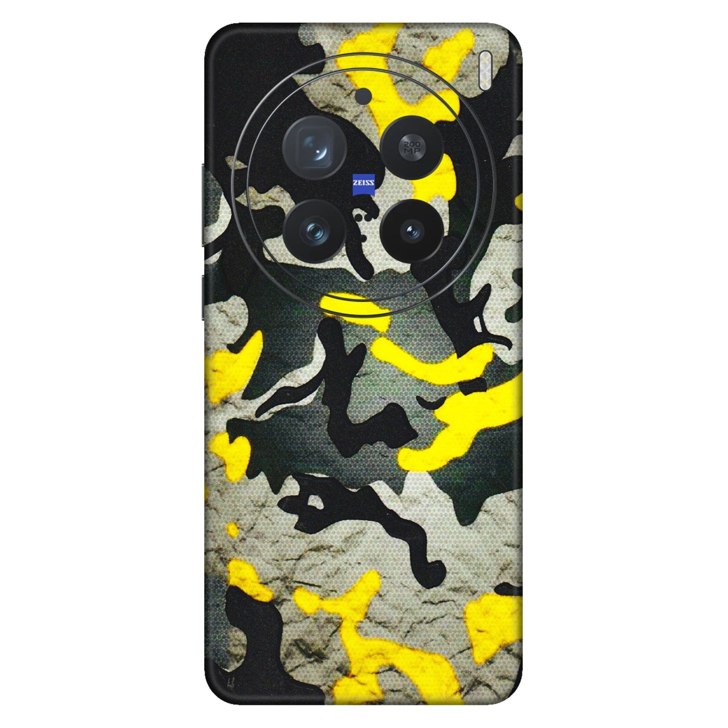 VIVO Z/V/X/T/U/S Series Phone Skins (All Models) - Yellow Camouflage - 3D Embossed Finish (L-61) Vivo X200 Pro (5G)