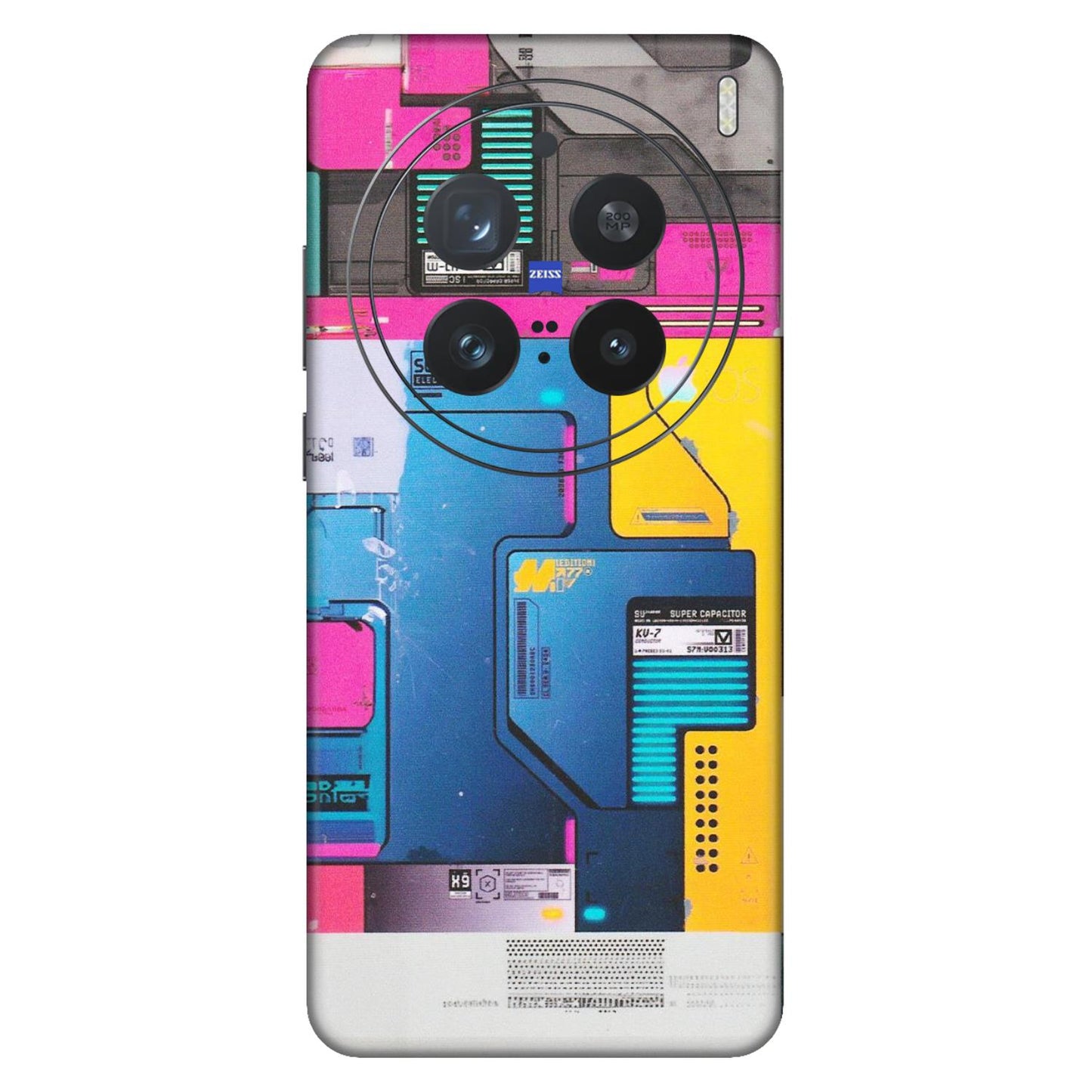 VIVO Z/V/X/T/U/S Series Phone Skins (All Models) - Colourfull Motherboard Internals - Matte Finish (M-55) Vivo X200 Pro (5G)