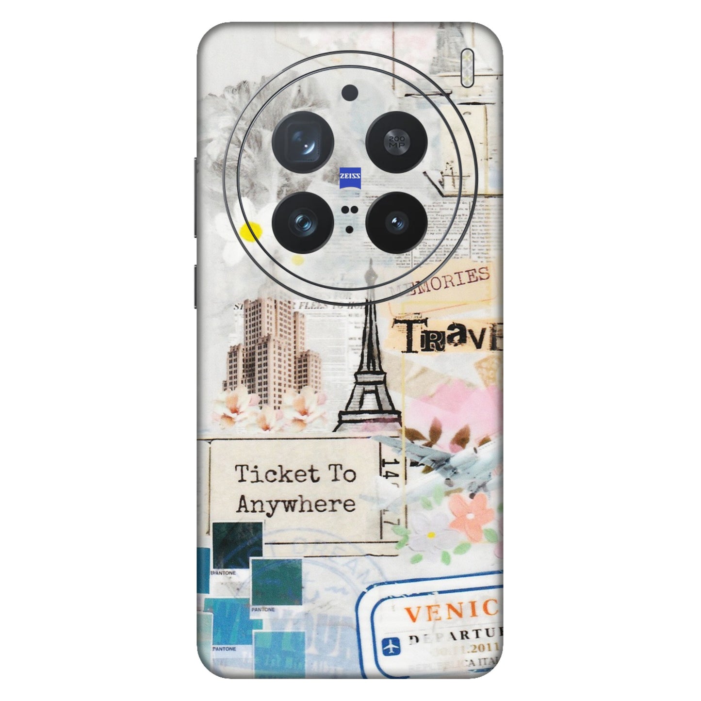VIVO Z/V/X/T/U/S Series Phone Skins (All Models) - Travel Memories - Transparent Finish (T-09) Vivo X200 Pro (5G)