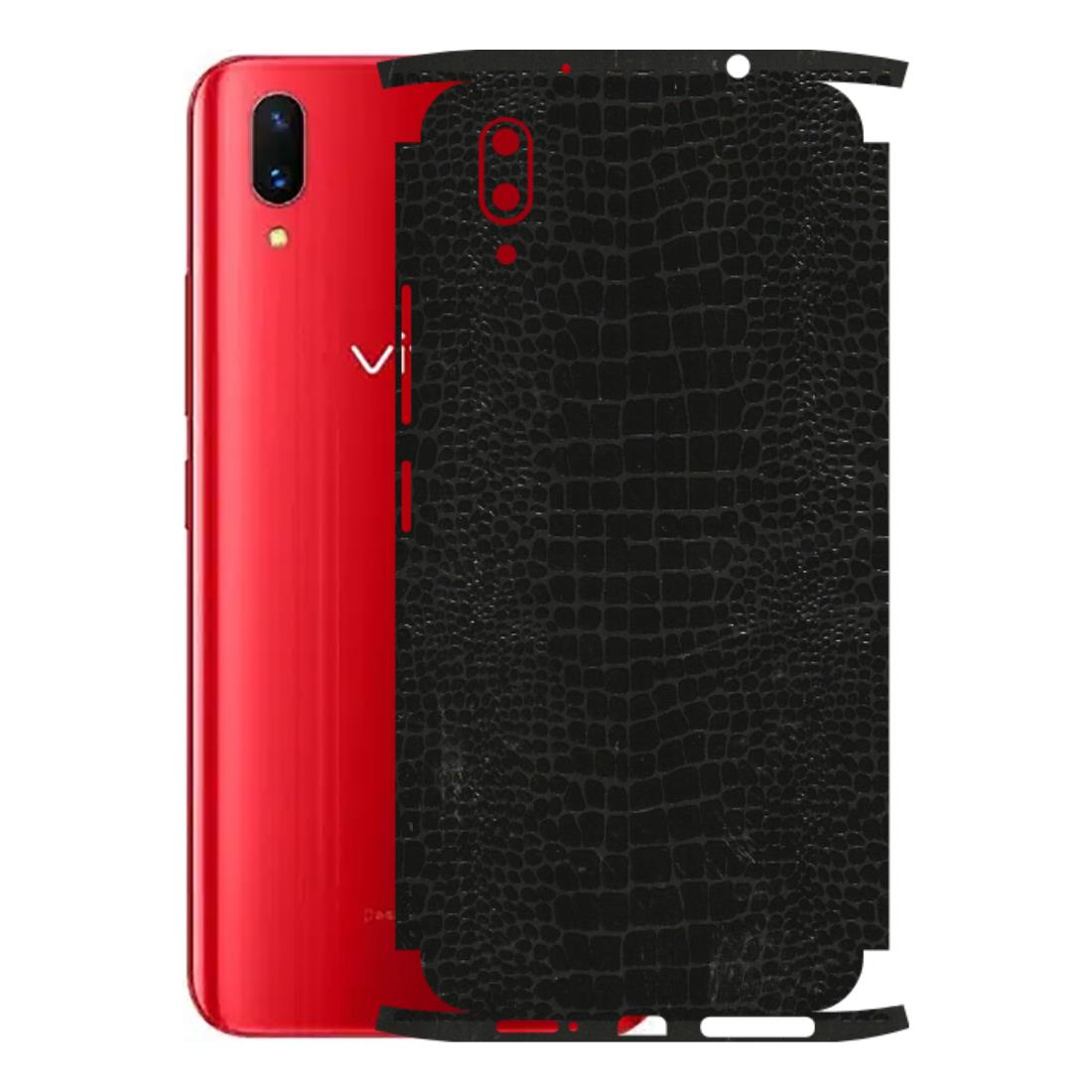 VIVO Z/V/X/T/U/S Series Phone Skins (All Models) - Snake Leather Black - 3D Embossed Finish (L-107) Vivo X21
