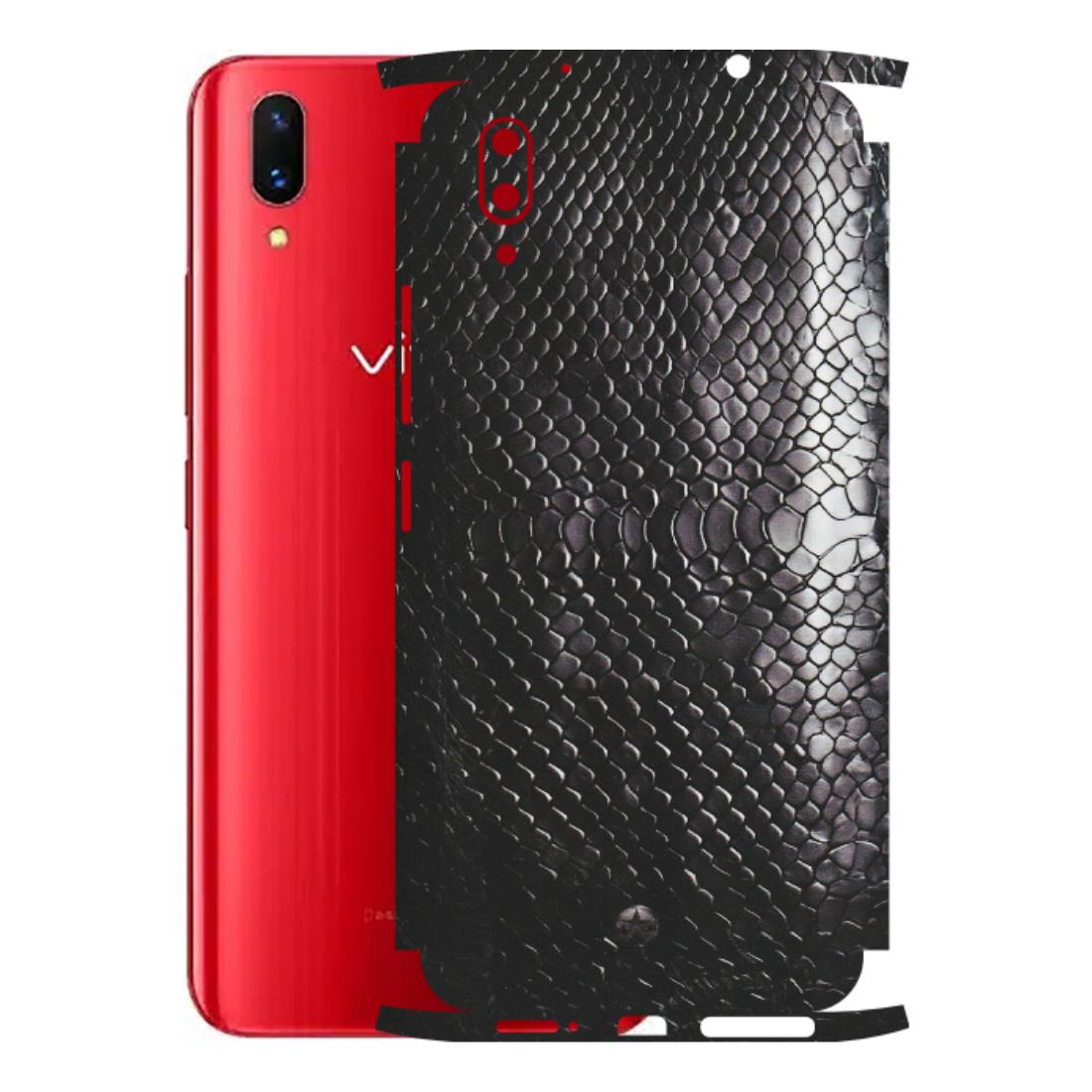 VIVO Z/V/X/T/U/S Series Phone Skins (All Models) - Black Snack Leather - Matte Finish (M-147) Vivo X21