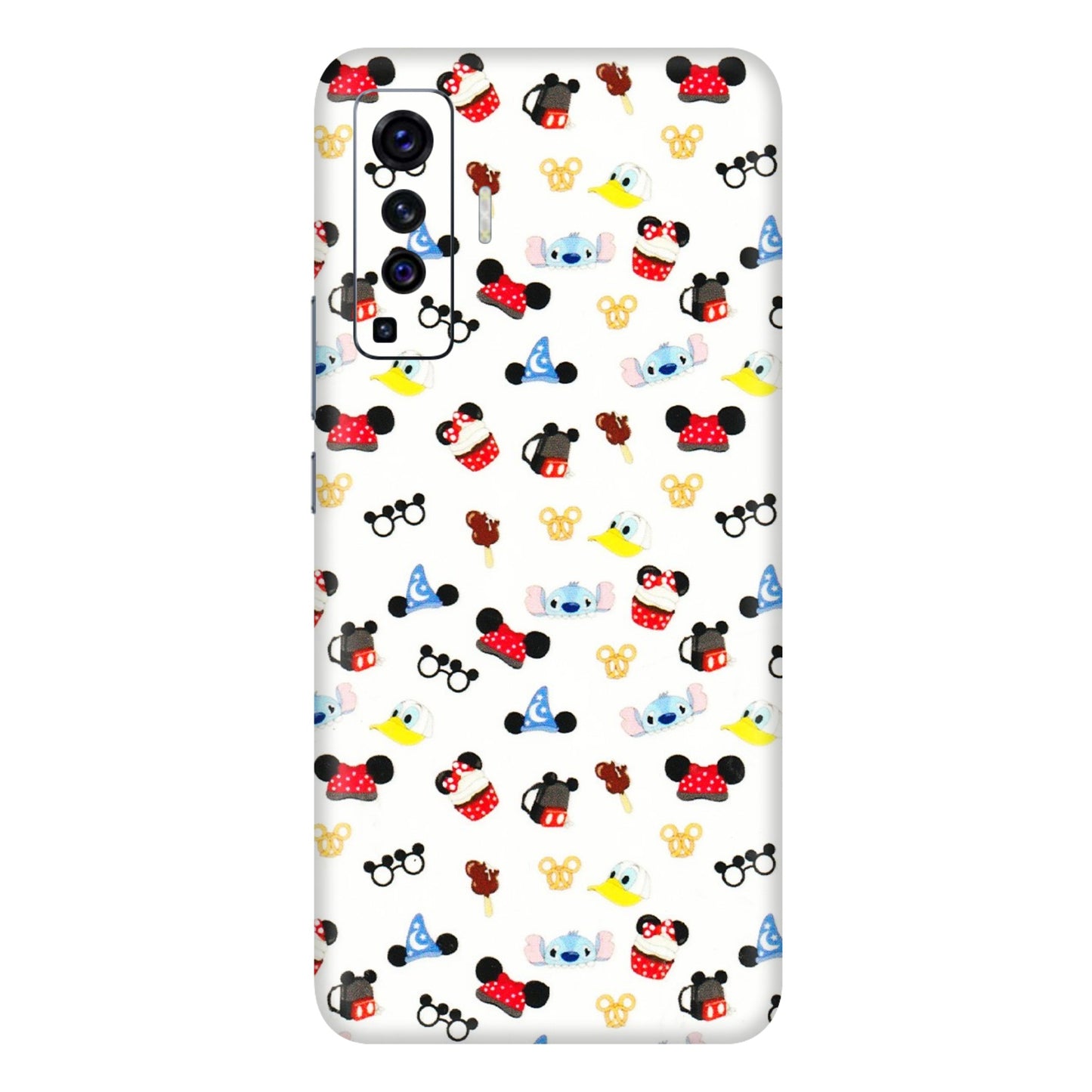 VIVO Z/V/X/T/U/S Series Phone Skins (All Models) - Minnie Mouse & Donald Doodles s - 3D Embossed Finish (L-194) Vivo X50