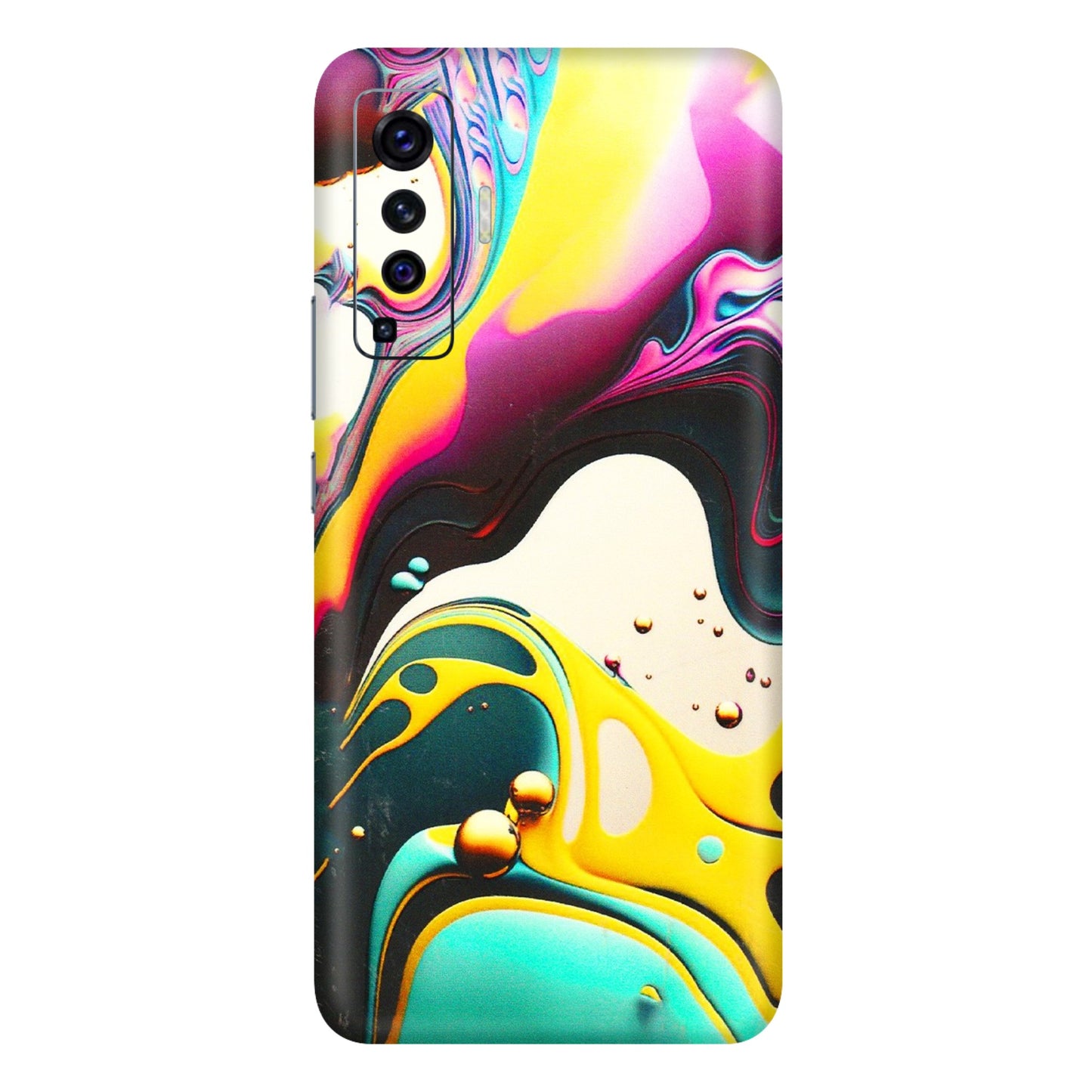 VIVO Z/V/X/T/U/S Series Phone Skins (All Models) - Multicolor Abstract pattern - 3D Embossed Finish (L-254) Vivo X50