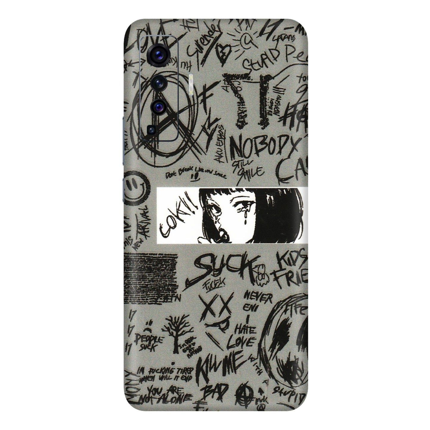 VIVO Z/V/X/T/U/S Series Phone Skins (All Models) - Never Have Love Anime - 3D Embossed Finish (L-260) Vivo X50