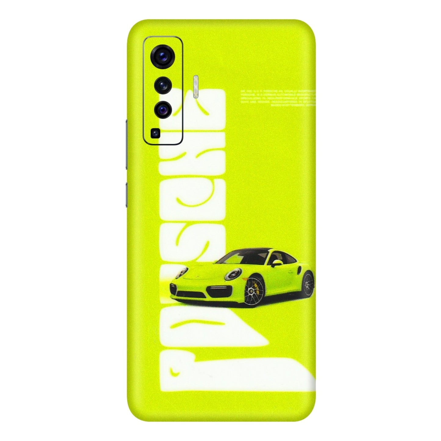 VIVO Z/V/X/T/U/S Series Phone Skins (All Models) - Lime Green Porche - 3D Embossed Finish (L-30) Vivo X50