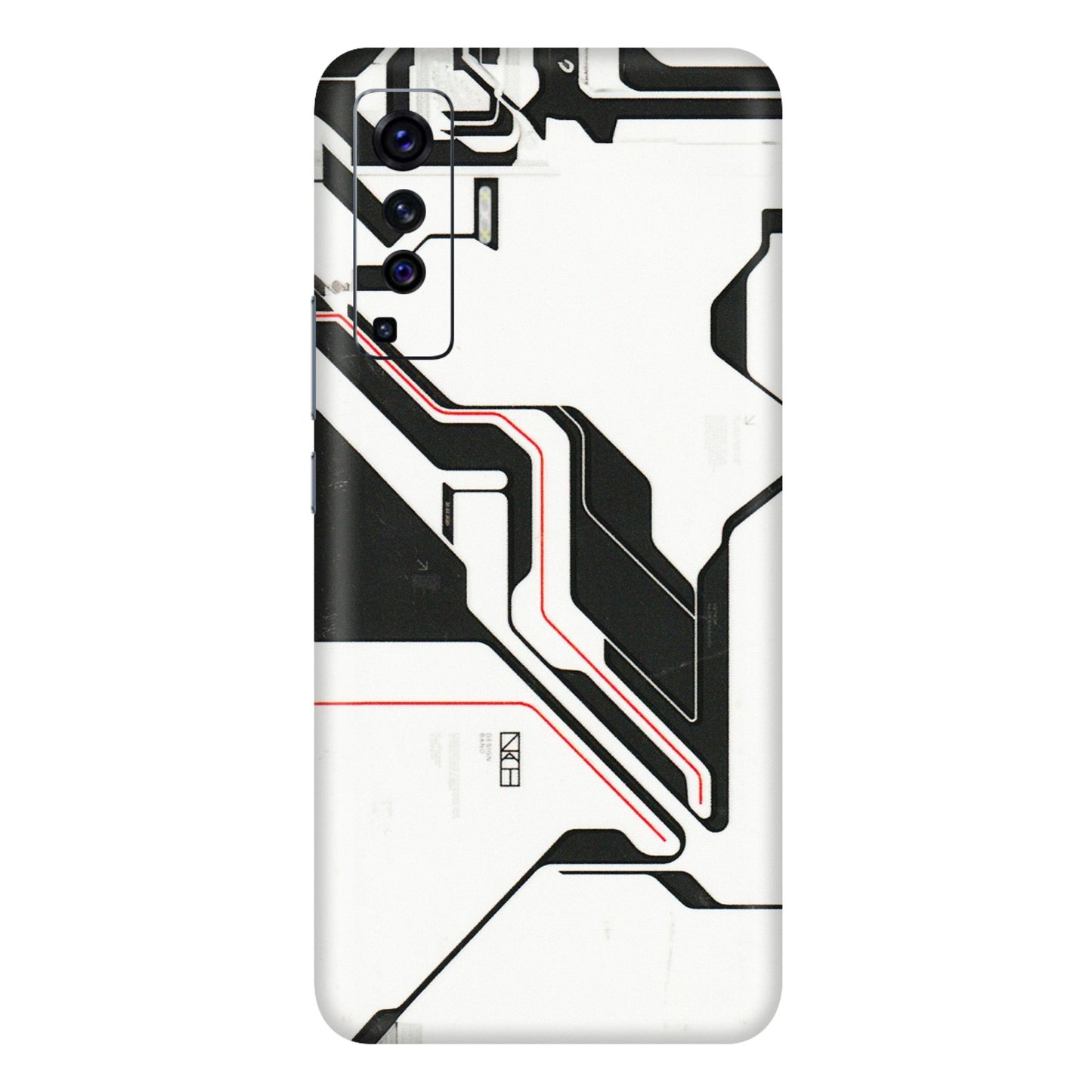 VIVO Z/V/X/T/U/S Series Phone Skins (All Models) - White Techy Logo - 3D Embossed Finish (L-312) Vivo X50
