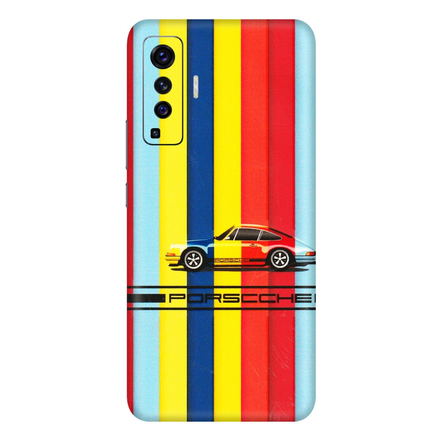 VIVO Z/V/X/T/U/S Series Phone Skins (All Models) - Multicolour Porche - 3D Embossed Finish (L-39) Vivo X50