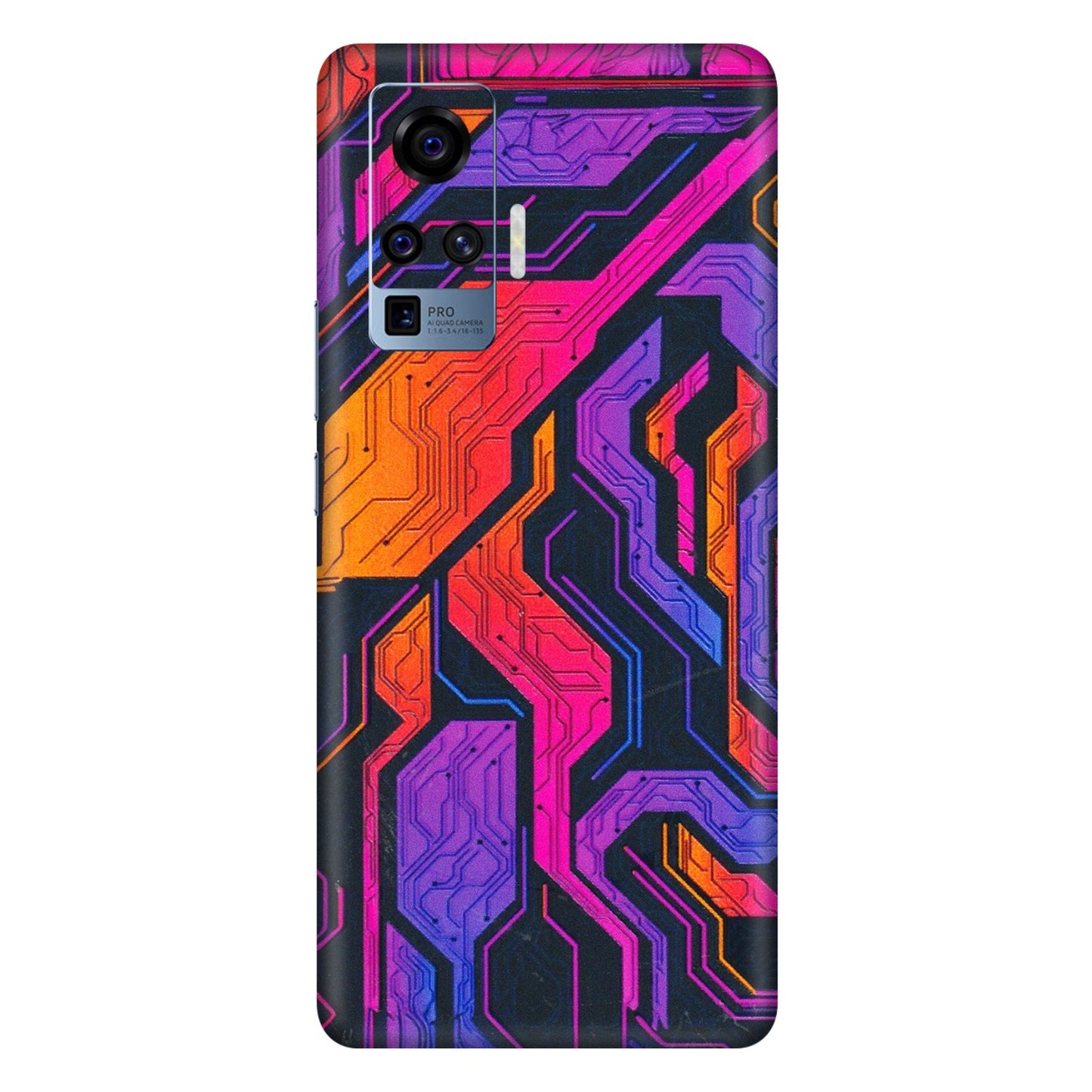 VIVO Z/V/X/T/U/S Series Phone Skins (All Models) - Tech Circuits Futuristic - 3D Embossed Finish (L-07) Vivo X50 Pro