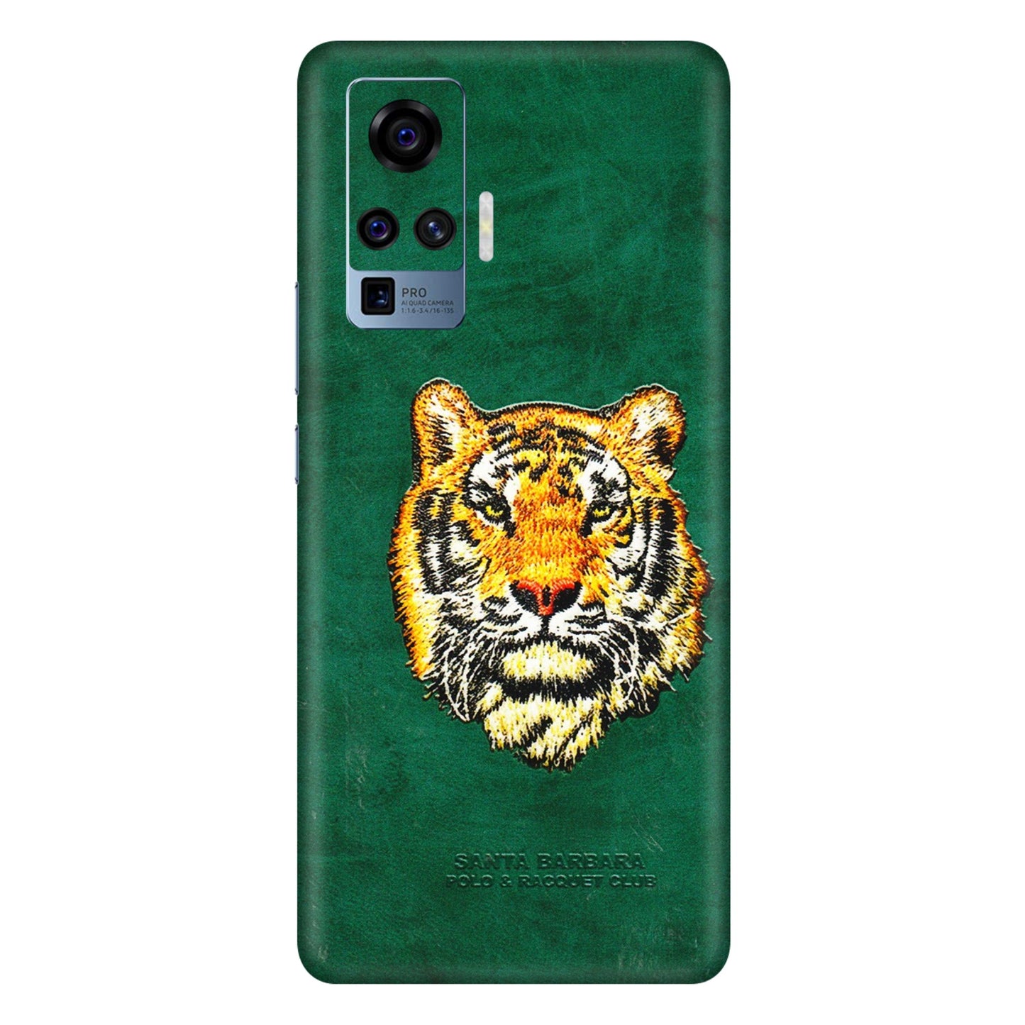 VIVO Z/V/X/T/U/S Series Phone Skins (All Models) - Leather Feel Tiger - 3D Embossed Finish (L-111) Vivo X50 Pro