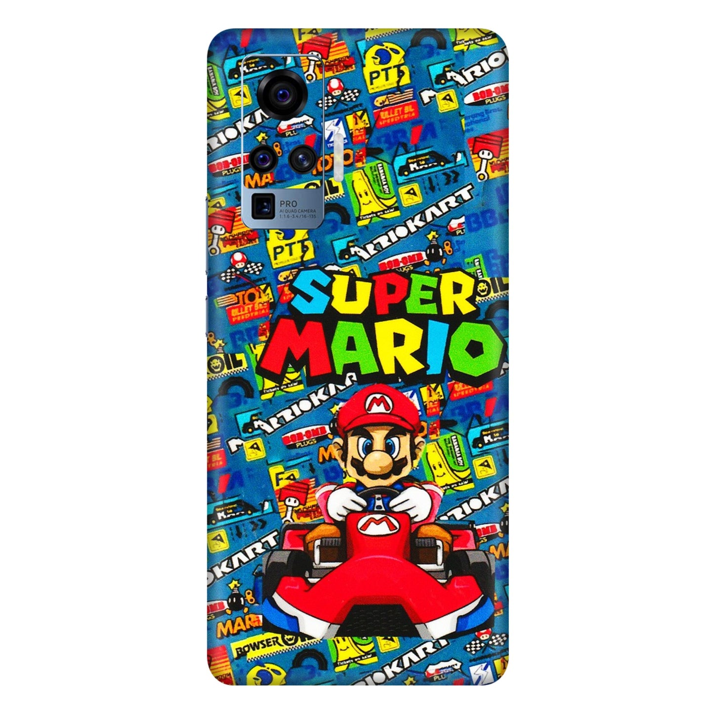 VIVO Z/V/X/T/U/S Series Phone Skins (All Models) - Super Mario Kart - 3D Embossed Finish (L-140) Vivo X50 Pro