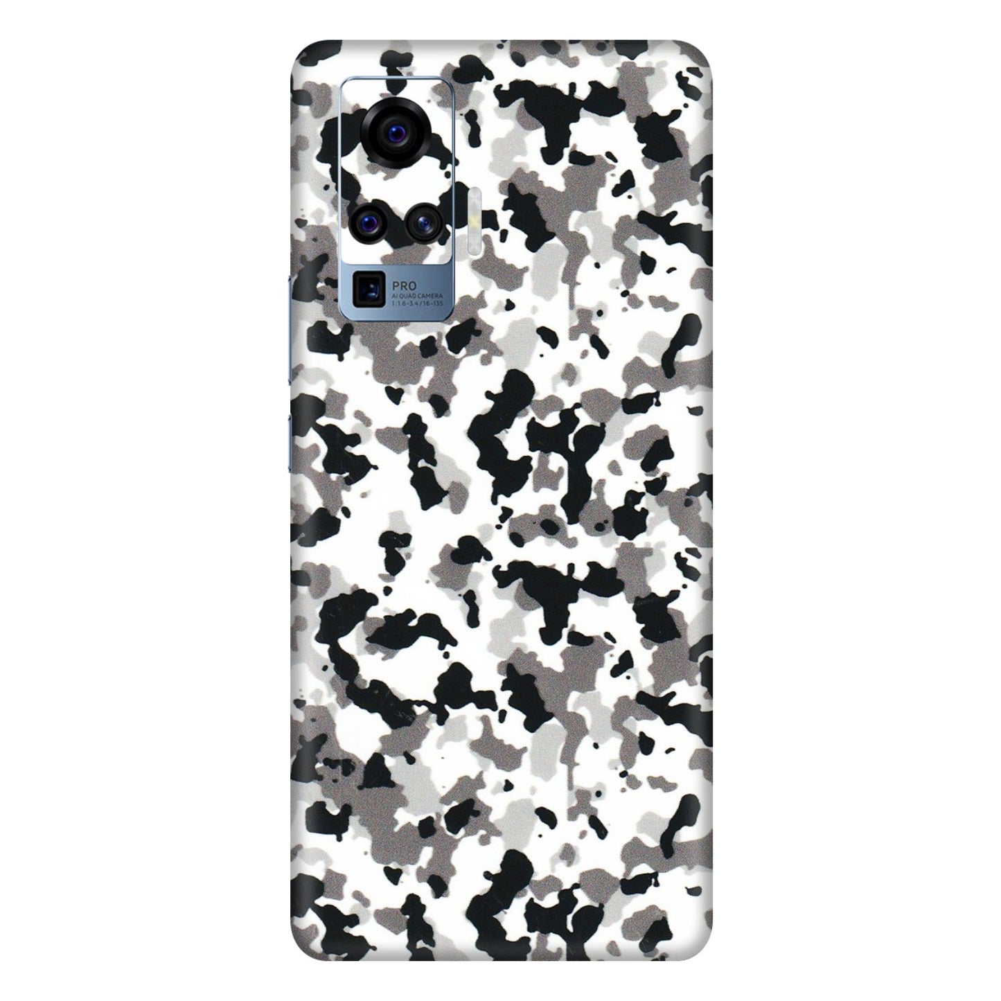 VIVO Z/V/X/T/U/S Series Phone Skins (All Models) - White Black Camouflage - 3D Embossed Finish (L-18) Vivo X50 Pro