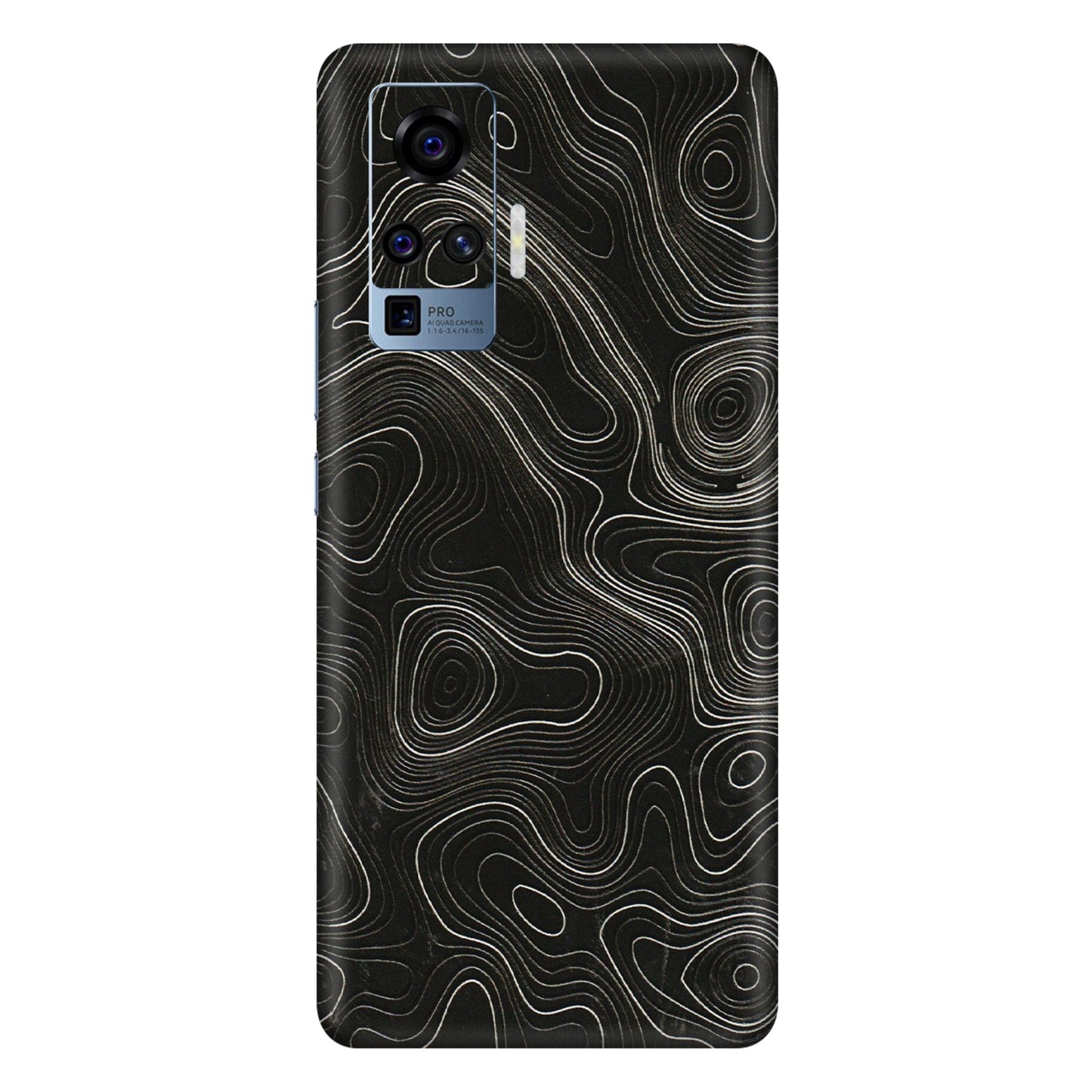 VIVO Z/V/X/T/U/S Series Phone Skins (All Models) - Black Swirl - 3D Embossed Finish (L-196) Vivo X50 Pro