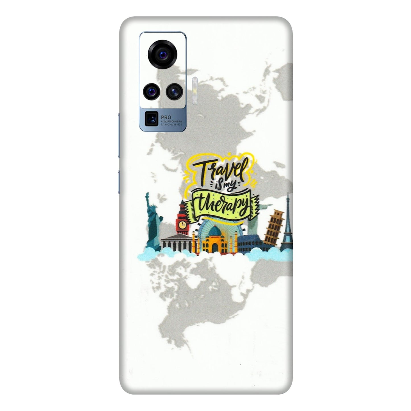 VIVO Z/V/X/T/U/S Series Phone Skins (All Models) - Travel Therapy - 3D Embossed Finish (L-199) Vivo X50 Pro