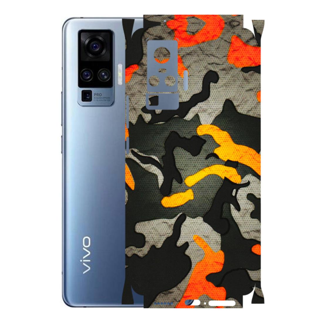 VIVO Z/V/X/T/U/S Series Phone Skins (All Models) - Orange Camouflage - 3D Embossed Finish (L-204) Vivo X50 Pro