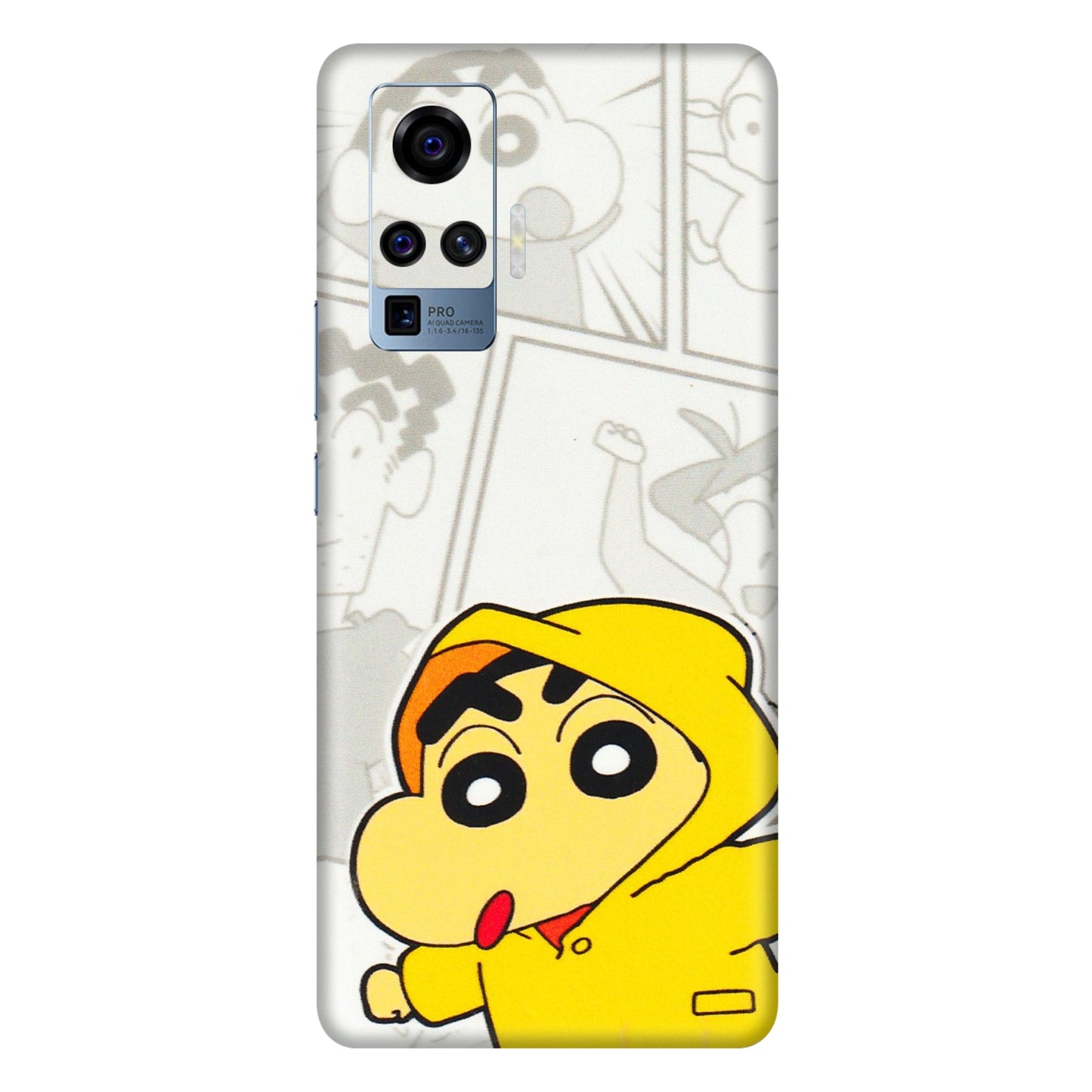 VIVO Z/V/X/T/U/S Series Phone Skins (All Models) - Yellow Shinchan Comic - 3D Embossed Finish (L-246) Vivo X50 Pro