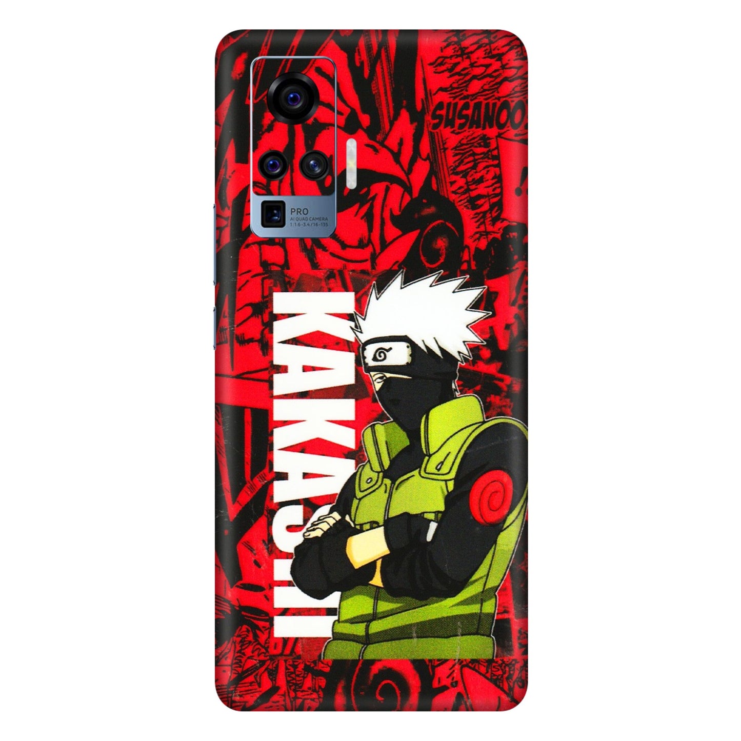 VIVO Z/V/X/T/U/S Series Phone Skins (All Models) - Kakashi Red Anime - 3D Embossed Finish (L-251) Vivo X50 Pro