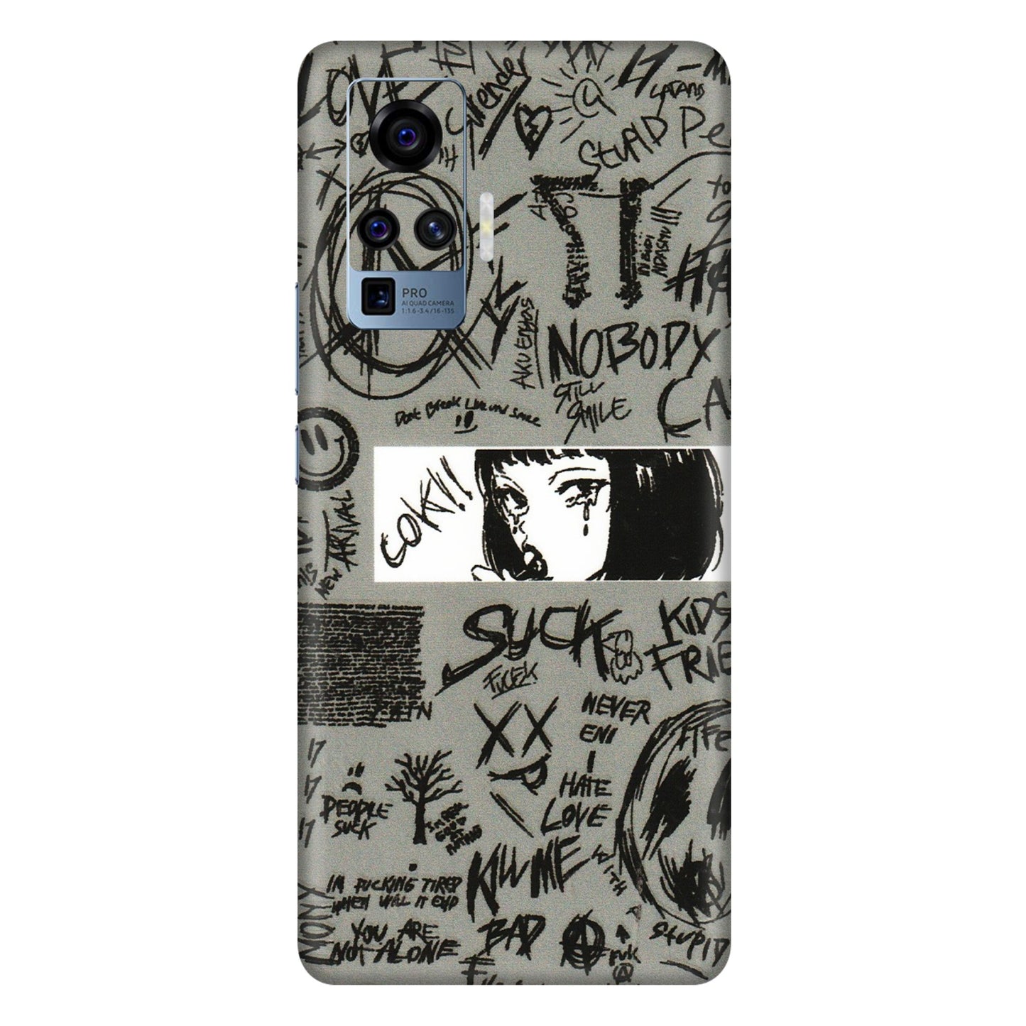 VIVO Z/V/X/T/U/S Series Phone Skins (All Models) - Never Have Love Anime - 3D Embossed Finish (L-260) Vivo X50 Pro