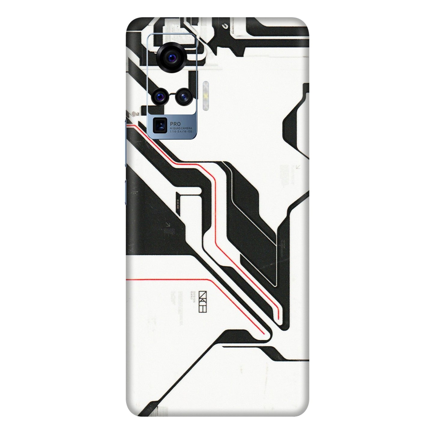 VIVO Z/V/X/T/U/S Series Phone Skins (All Models) - White Techy Logo - 3D Embossed Finish (L-312) Vivo X50 Pro