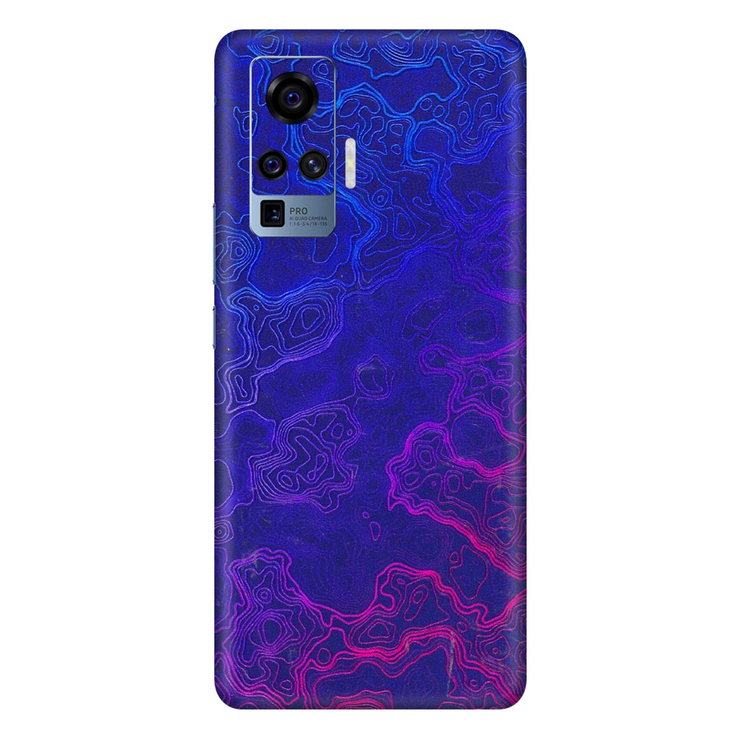 VIVO Z/V/X/T/U/S Series Phone Skins (All Models) - Purple Ripples Swirl - 3D Embossed Finish (L-314) Vivo X50 Pro