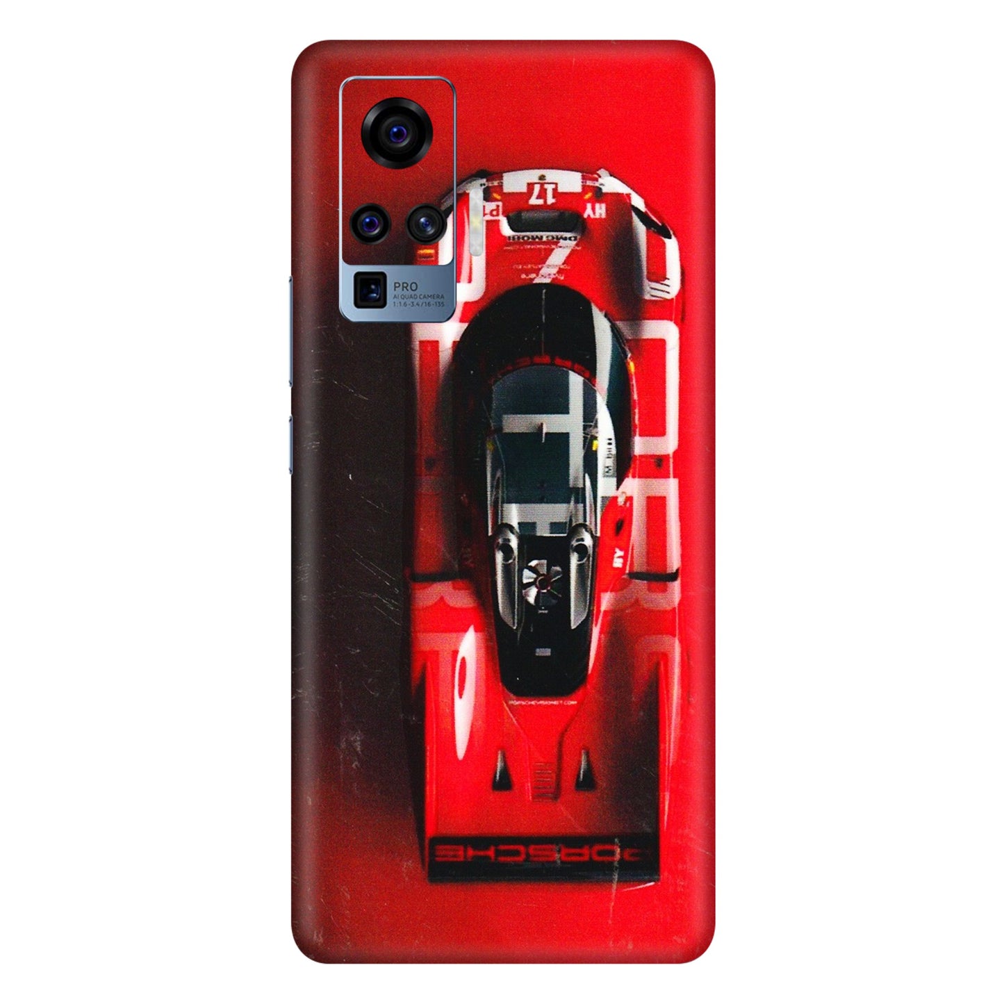 VIVO Z/V/X/T/U/S Series Phone Skins (All Models) - Red Porsche Car Logo - 3D Embossed Finish (L-315) Vivo X50 Pro