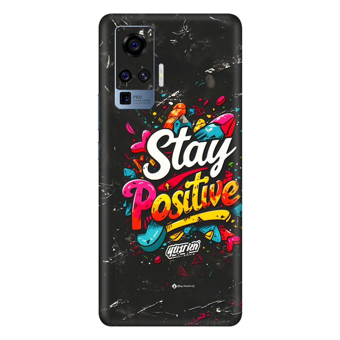 VIVO Z/V/X/T/U/S Series Phone Skins (All Models) - Stay Positive Black - 3D Embossed Finish (L-31) Vivo X50 Pro
