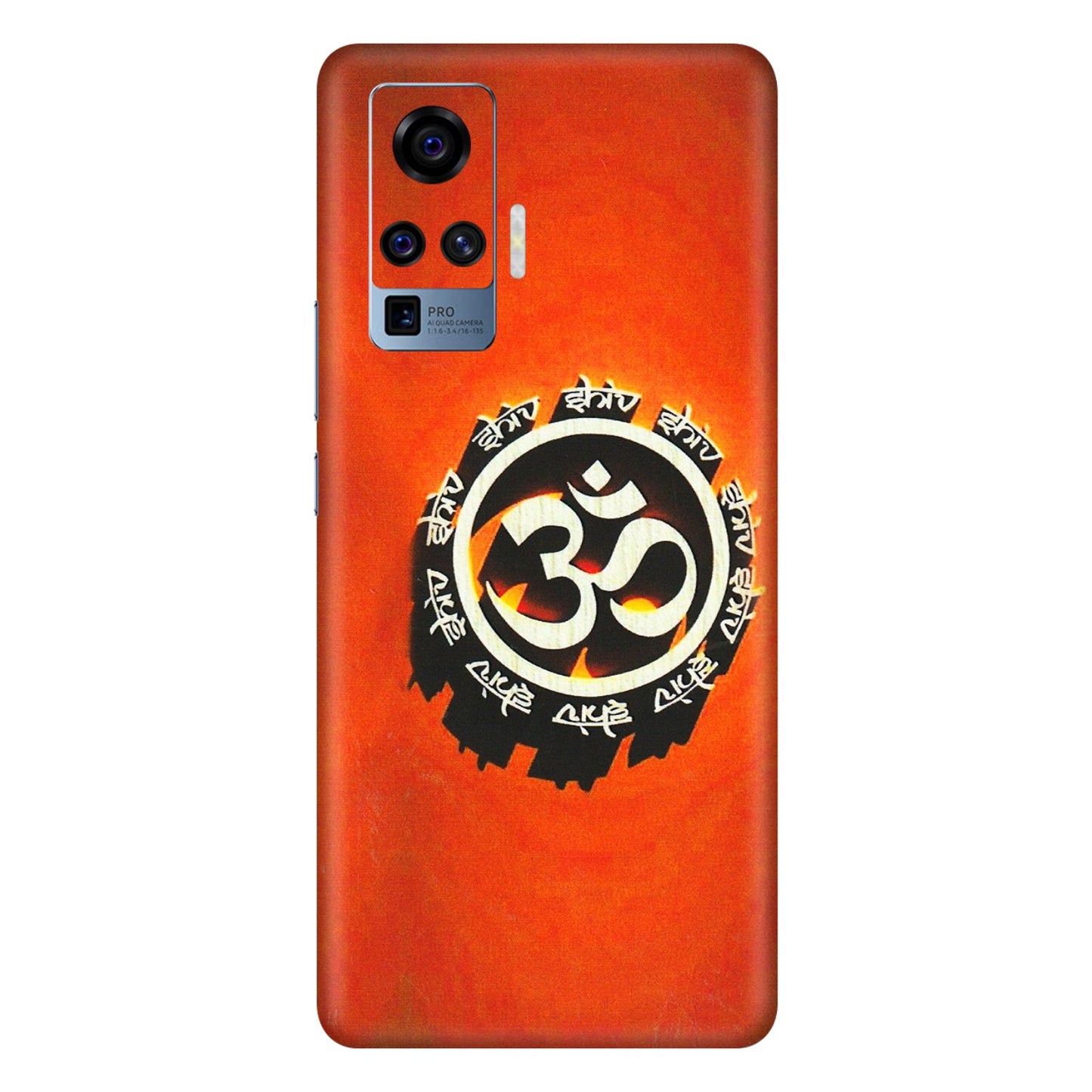 VIVO Z/V/X/T/U/S Series Phone Skins (All Models) - Aum Shiv Orange - 3D Embossed Finish (L-32) Vivo X50 Pro