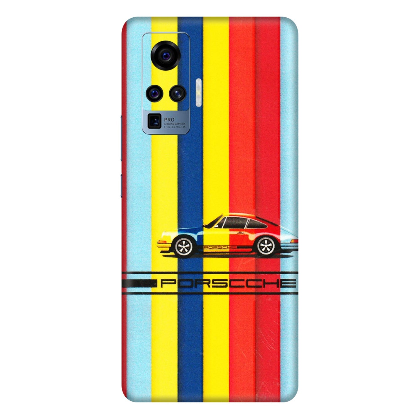 VIVO Z/V/X/T/U/S Series Phone Skins (All Models) - Multicolour Porche - 3D Embossed Finish (L-39) Vivo X50 Pro