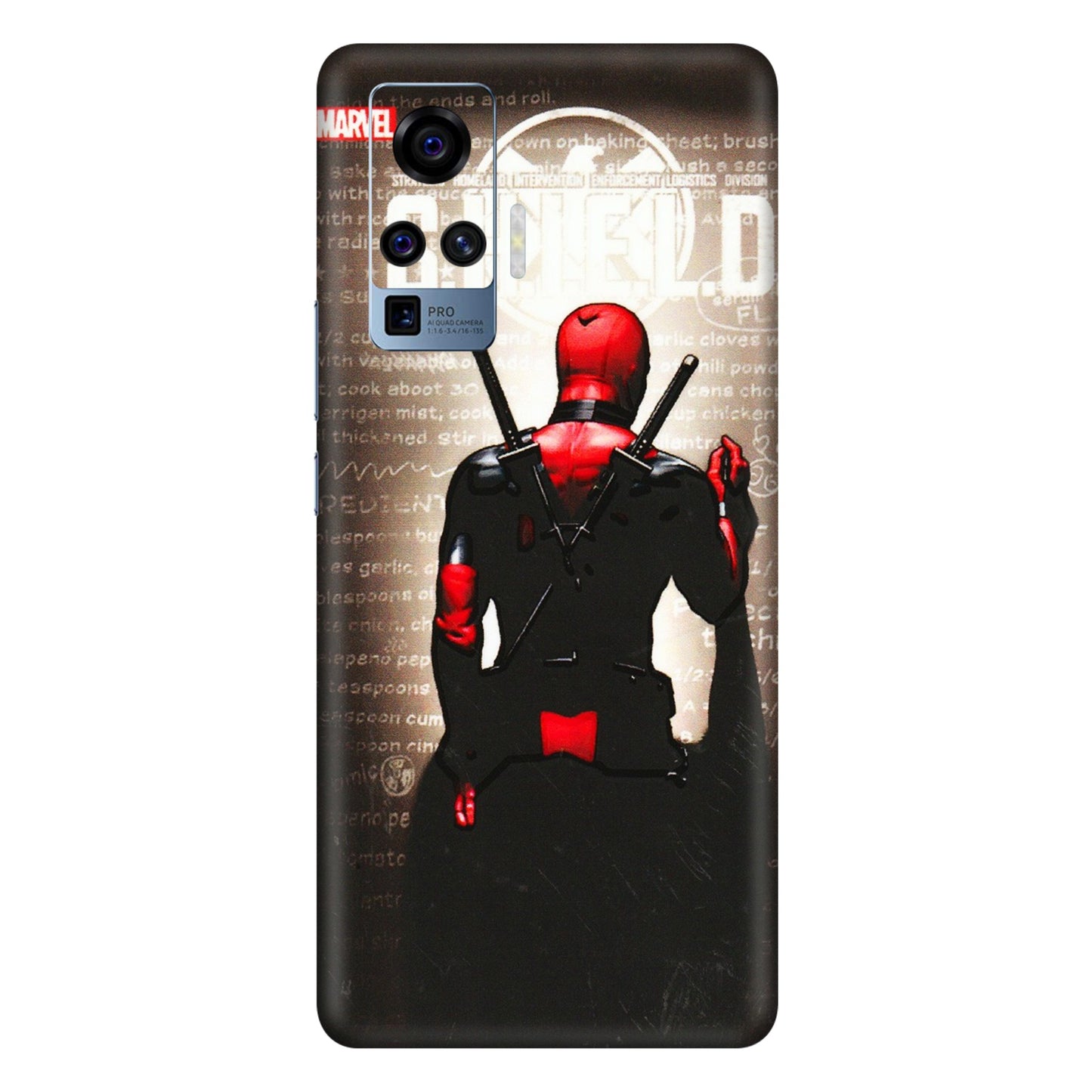VIVO Z/V/X/T/U/S Series Phone Skins (All Models) - Deadpool - 3D Embossed Finish (L-56) Vivo X50 Pro