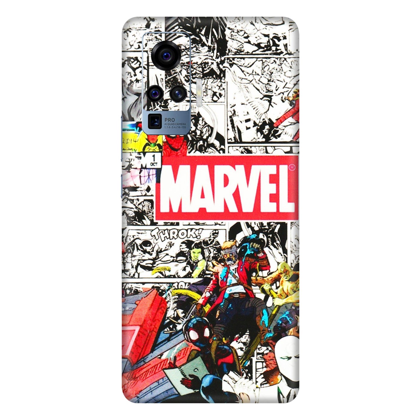 VIVO Z/V/X/T/U/S Series Phone Skins (All Models) - Marvel Colorful Comic - 3D Embossed Finish (L-64) Vivo X50 Pro