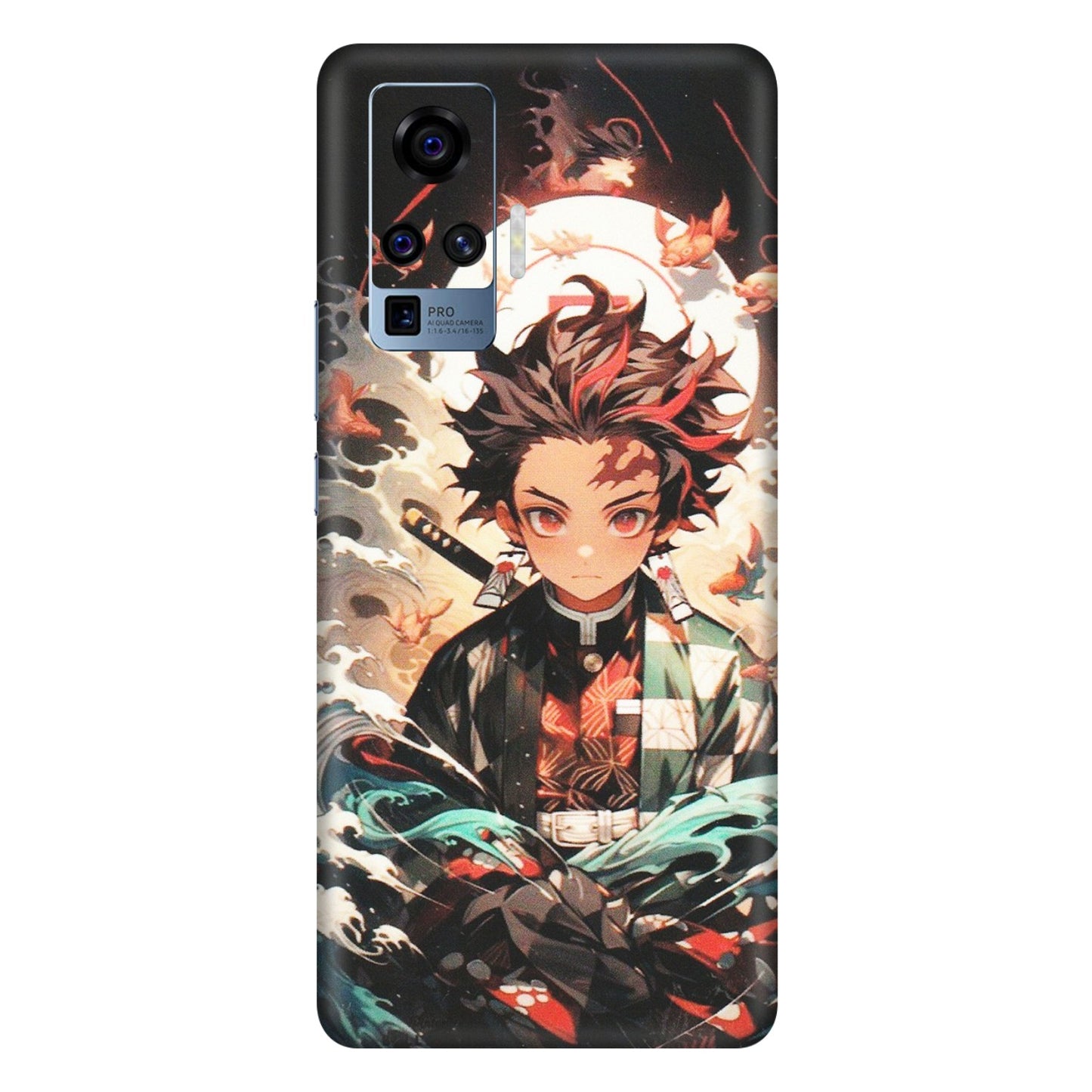 VIVO Z/V/X/T/U/S Series Phone Skins (All Models) - Tanjiro Demon Slayer Anime - Matte Finish (M-158) Vivo X50 Pro