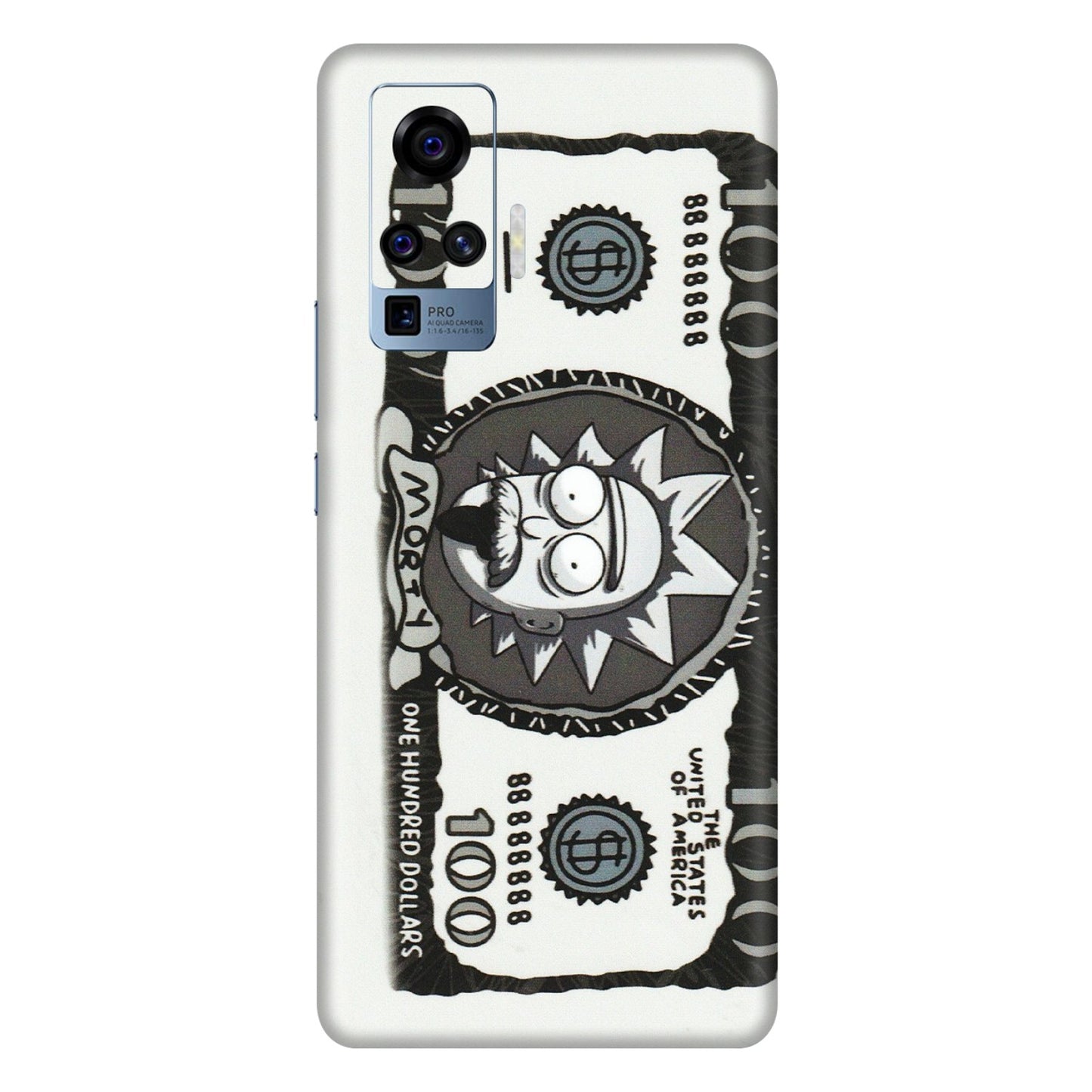 VIVO Z/V/X/T/U/S Series Phone Skins (All Models) - Rick And Morty Hundred Dollar Anime - Matte Finish (M-161) Vivo X50 Pro