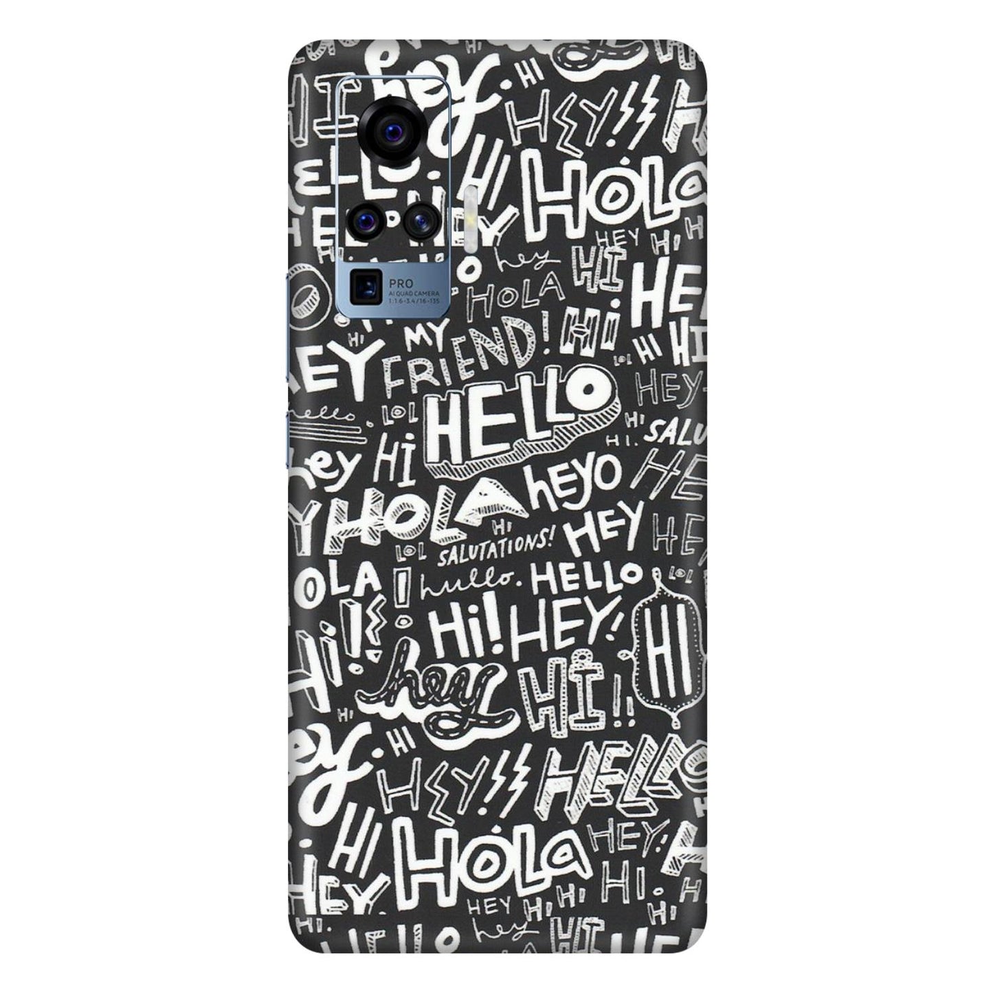VIVO Z/V/X/T/U/S Series Phone Skins (All Models) - Hi Hello Doodles - Matte Finish (M-25) Vivo X50 Pro