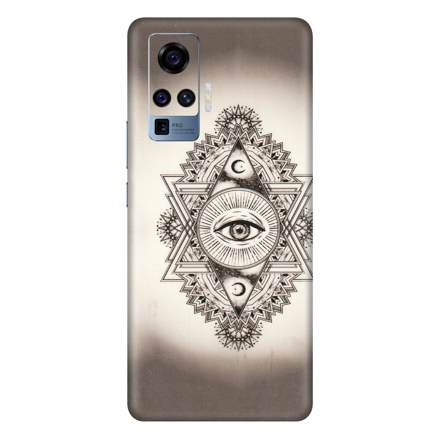 VIVO Z/V/X/T/U/S Series Phone Skins (All Models) - Illuminati Great Eye - Transparent Finish (T-14) Vivo X50 Pro