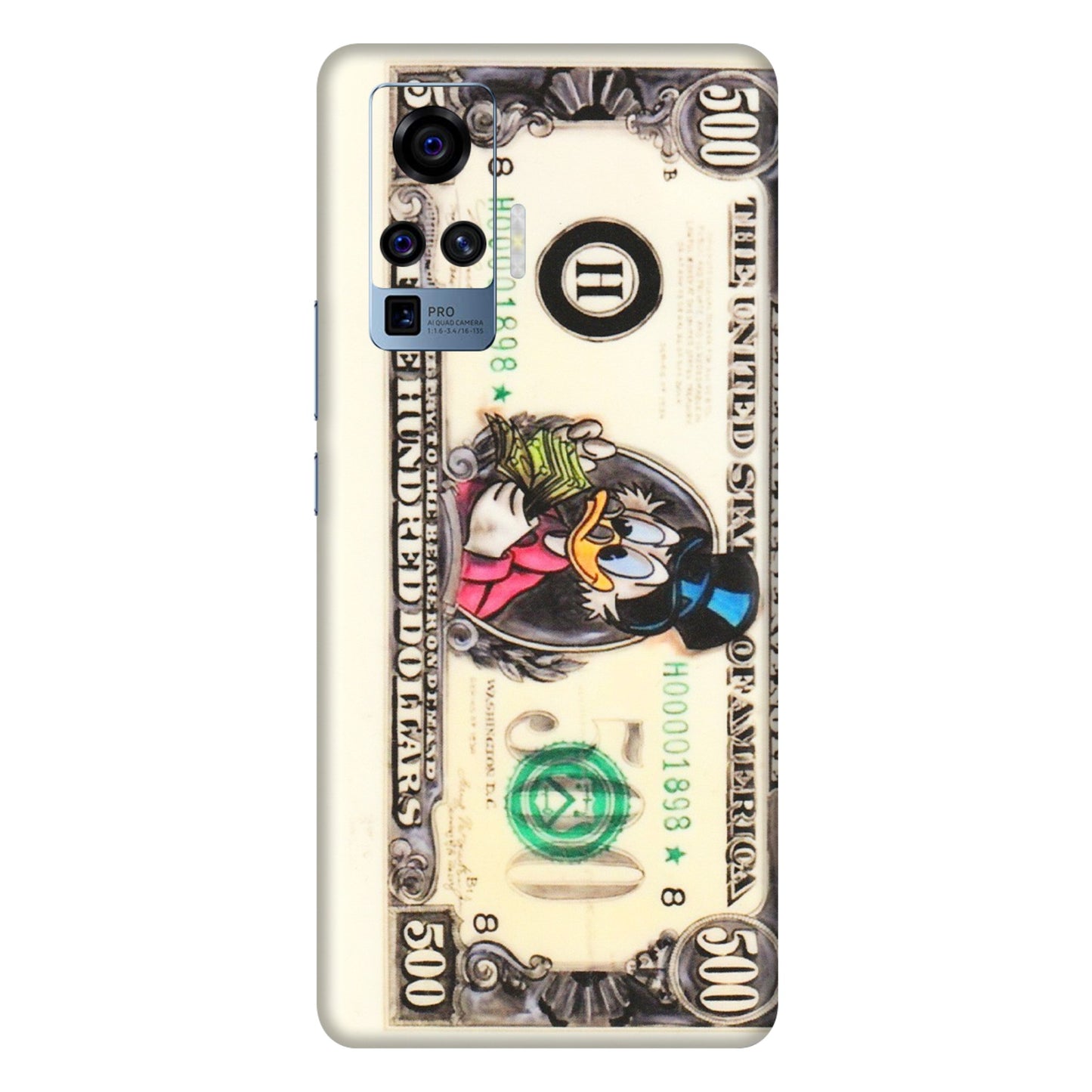 VIVO Z/V/X/T/U/S Series Phone Skins (All Models) - Five Hundred Dollar Duck - Transparent Finish (T-15) Vivo X50 Pro